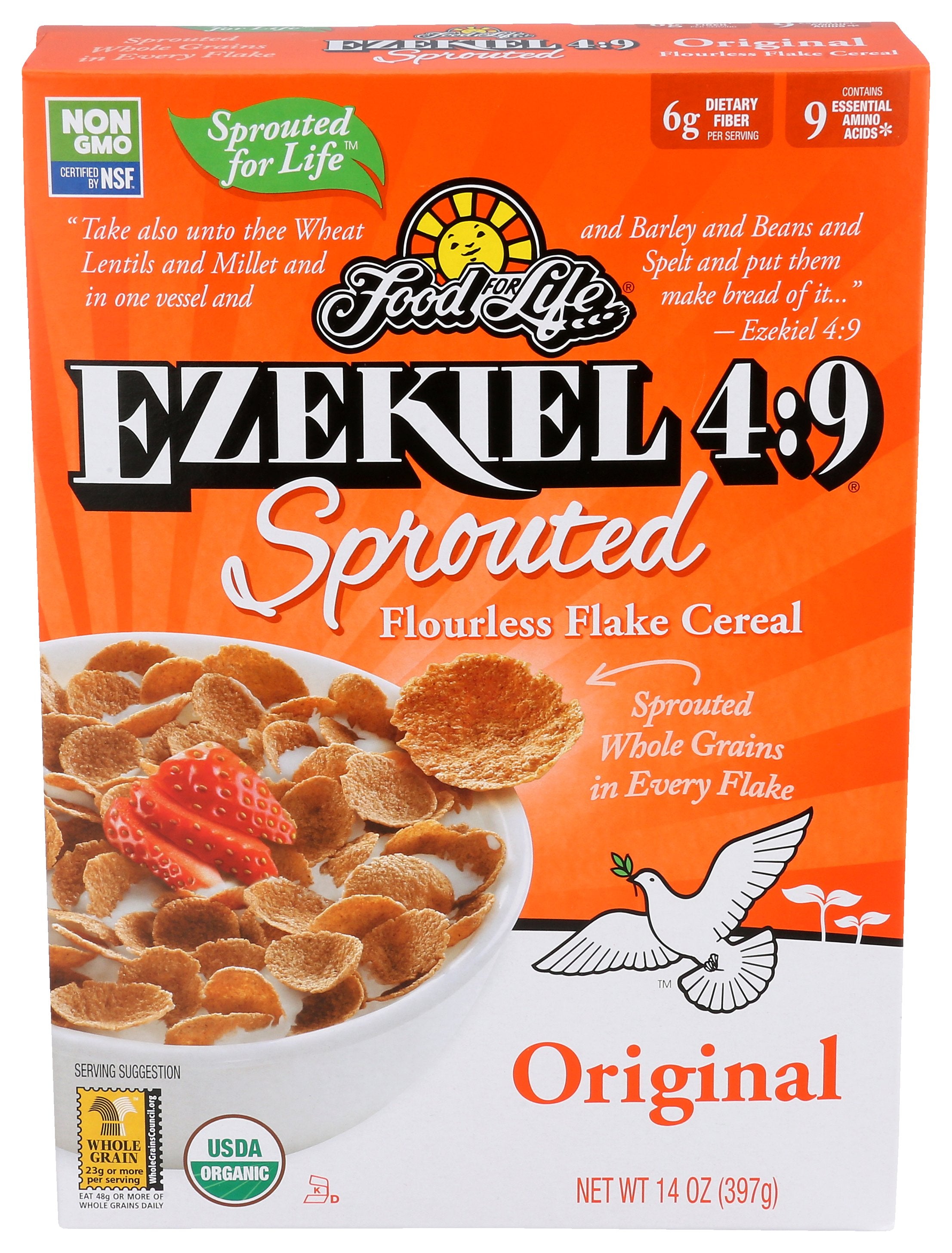 FOOD FOR LIFE CEREAL FLAKED SPRTD ORG - Case of 6