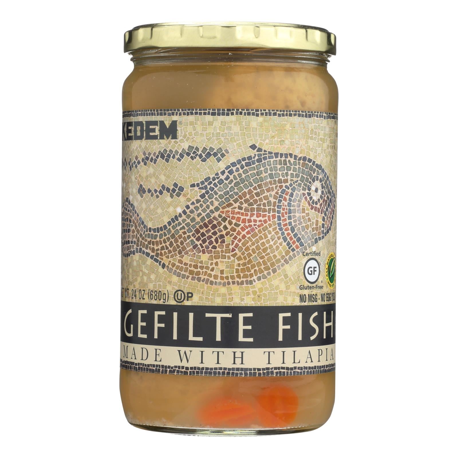 Kedem Gefilte Fish - Tilapia - Case of 12 - 24 oz.