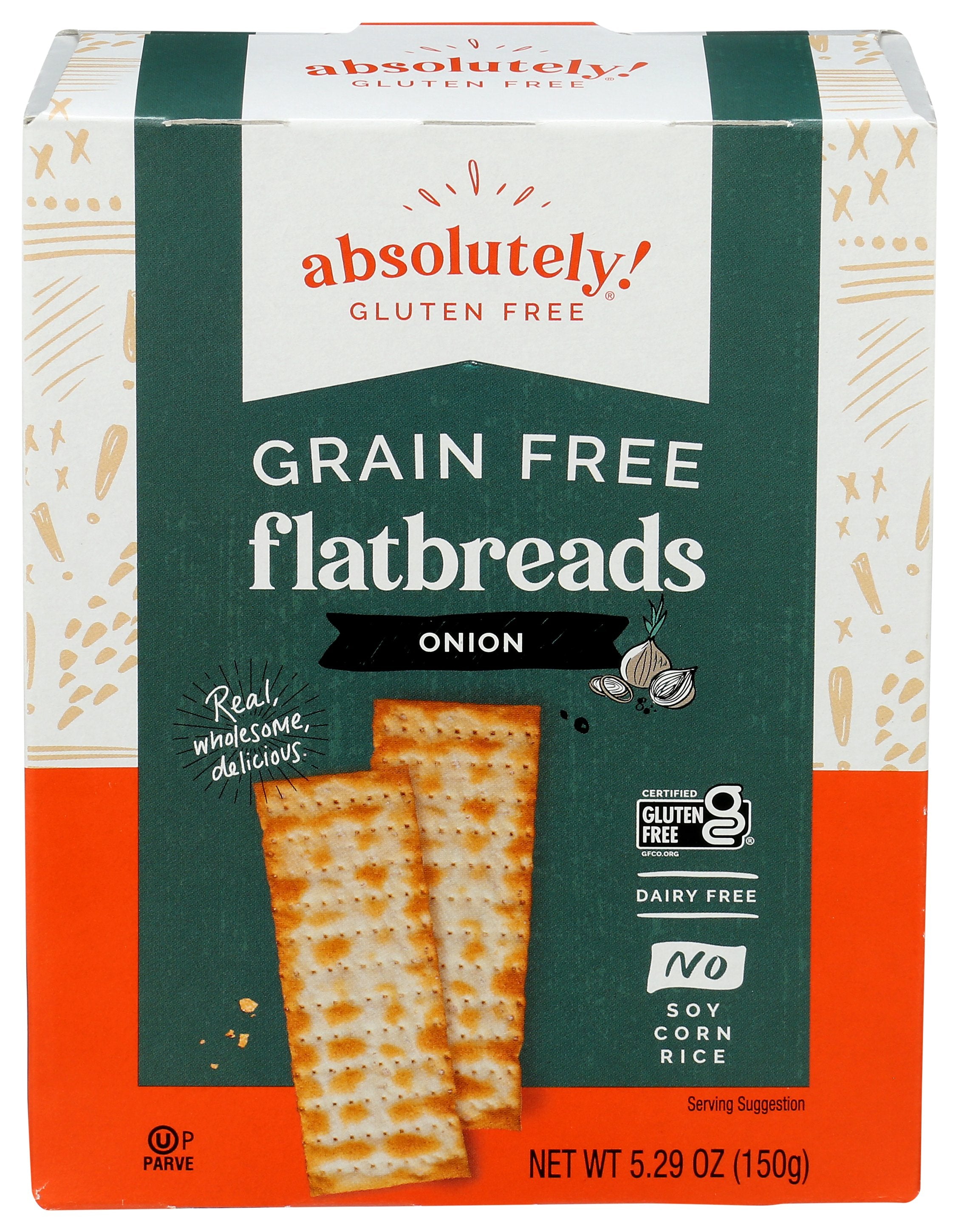ABSOLUTELY GLUTEN FREE FLATBREAD TSTD ONION - Case of 12