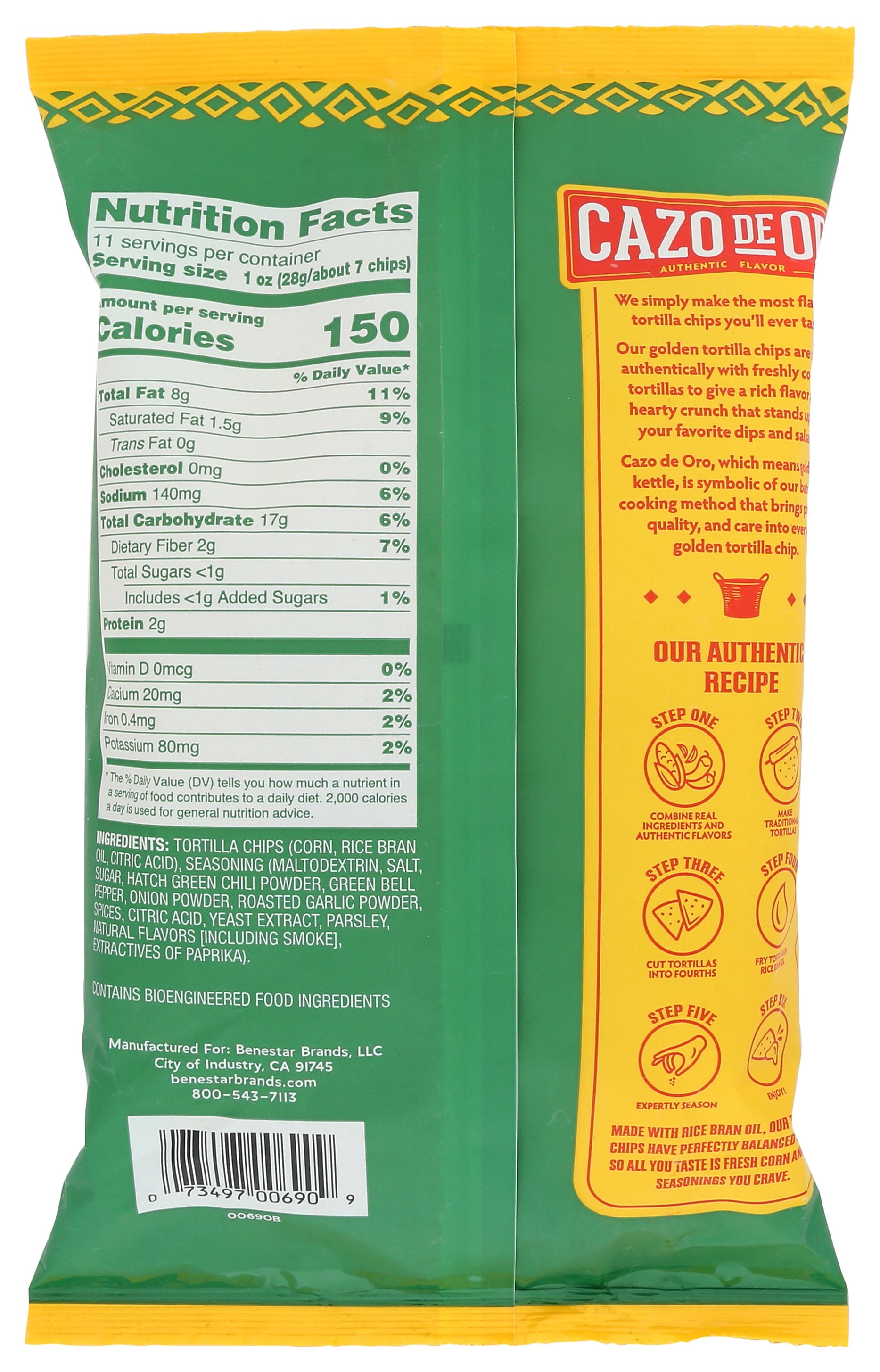 CAZO DE ORO CHIPS TORTILLA HATCH CHIL - Case of 9