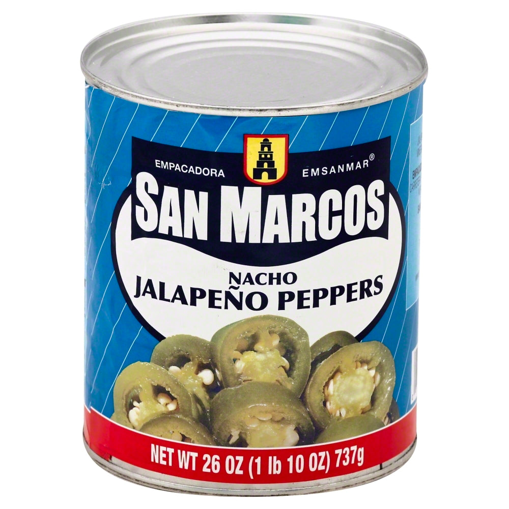 San Marcos Nacho Jalapeño Peppers - Case of 12 - 26 oz