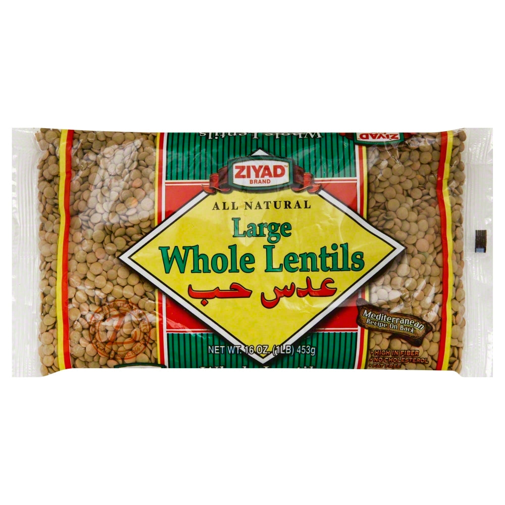 Ziyad Premium Quality Green Whole Lentils Large 16 oz - Case of 6