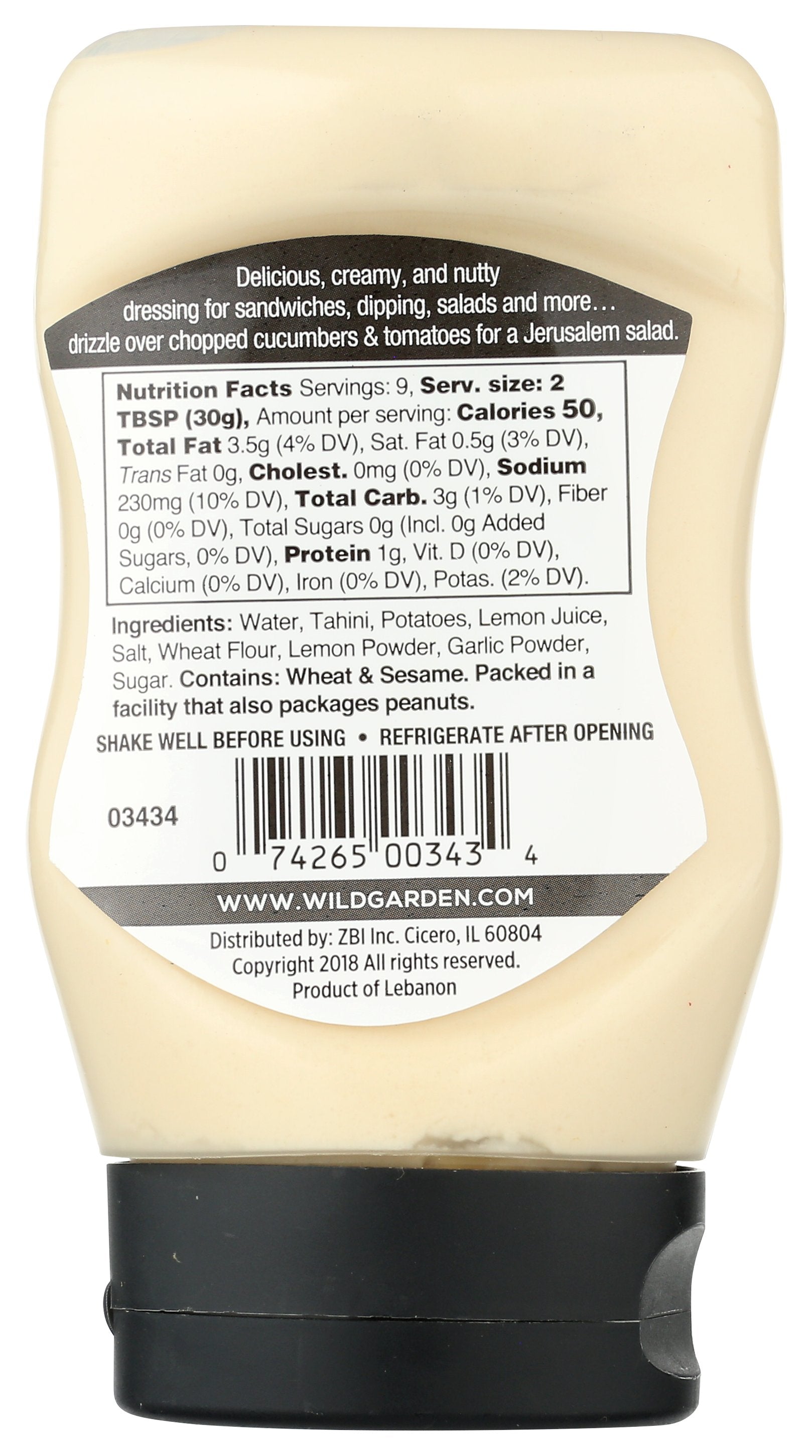 WILD GARDEN SAUCE TAHINI TRADITIONAL - Case of 6