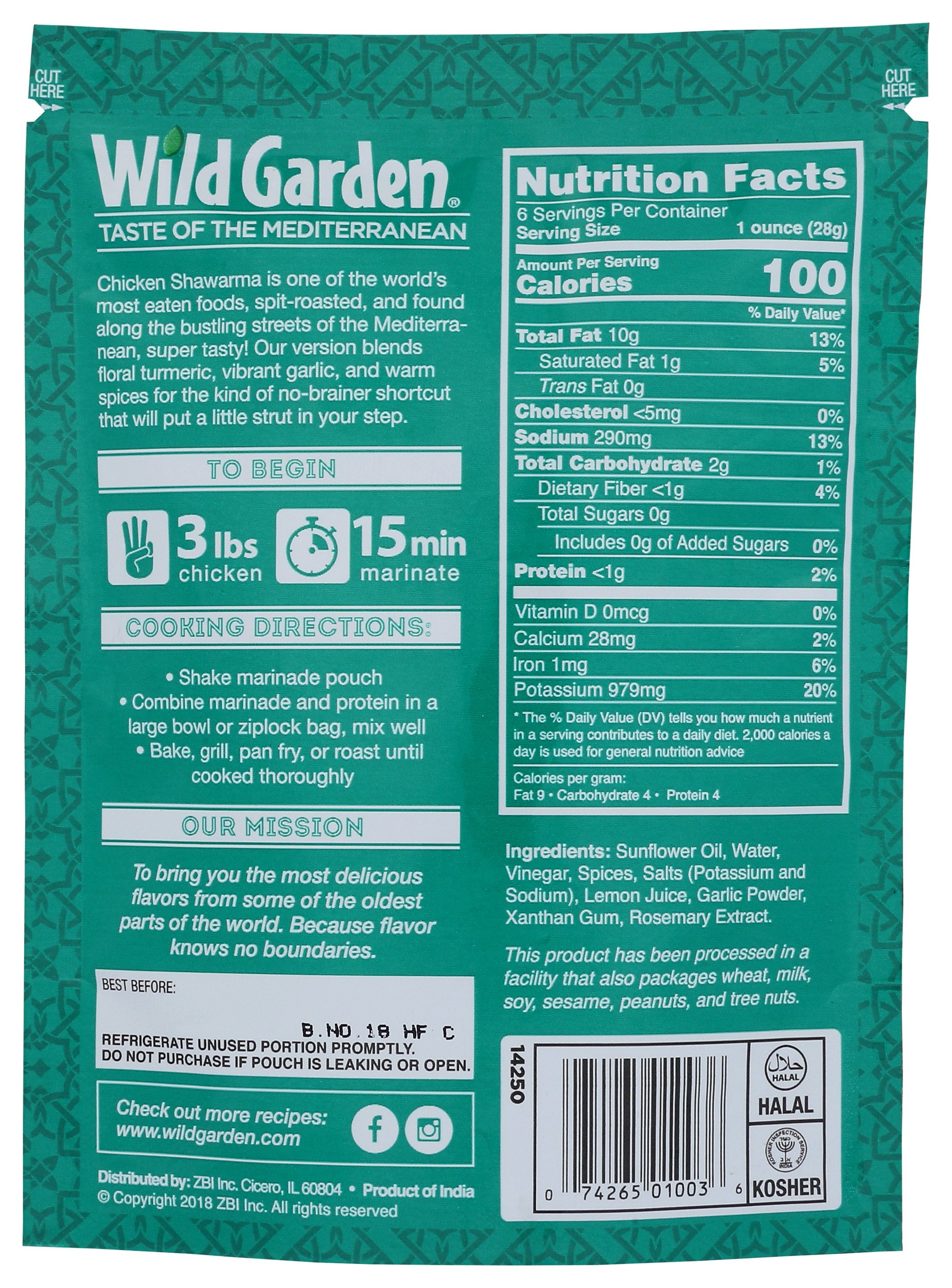 WILD GARDEN MARINADE CHCKN SHAWARMA - Case of 6