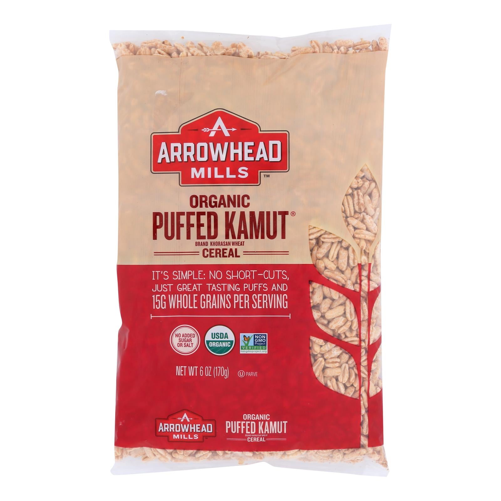 Arrowhead Mills - Organic Puffed Kamut Cereal - Case Of 12 - 6 Oz.