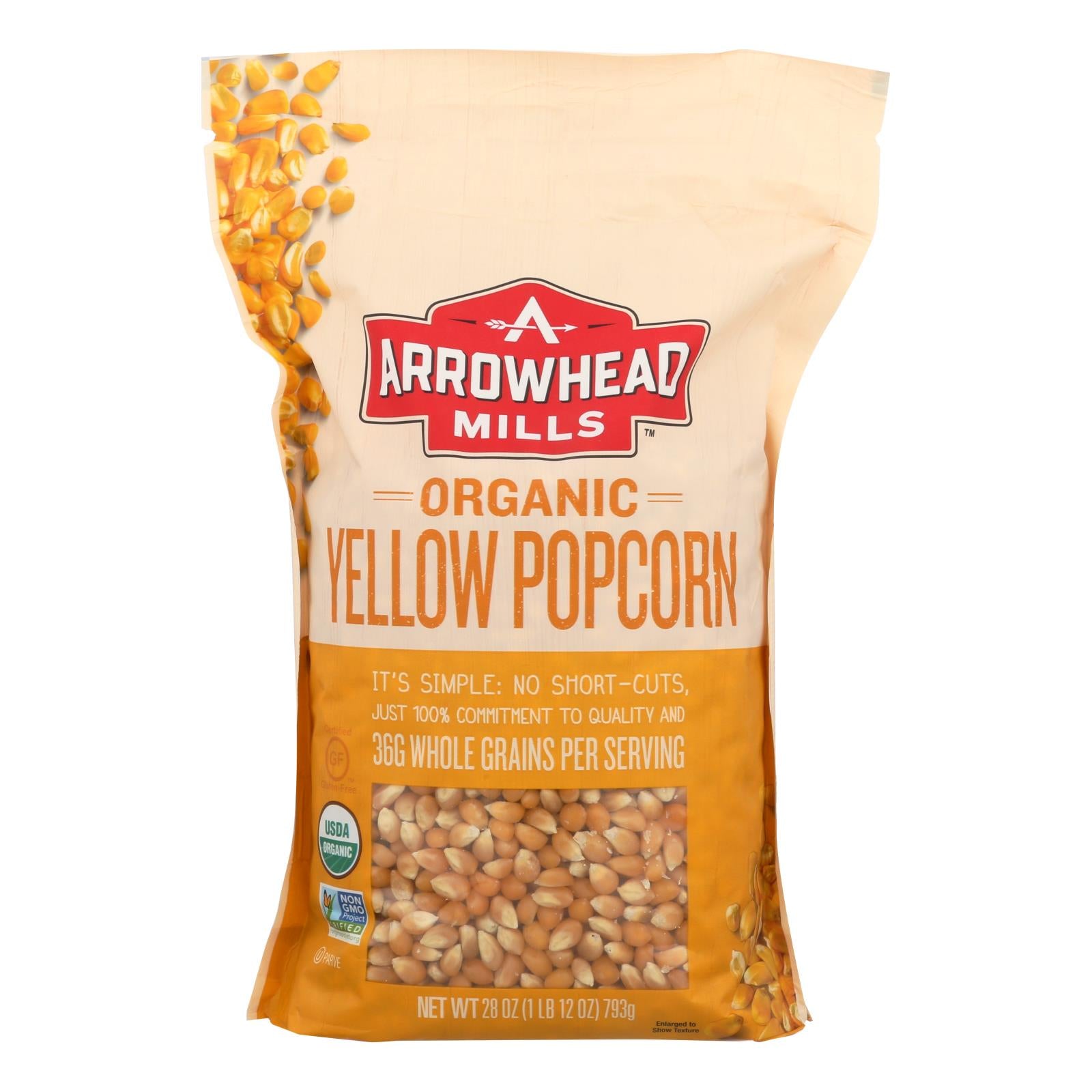 Arrowhead Mills - Organic Popcorn - Yellow - Case Of 6 - 28 Oz.
