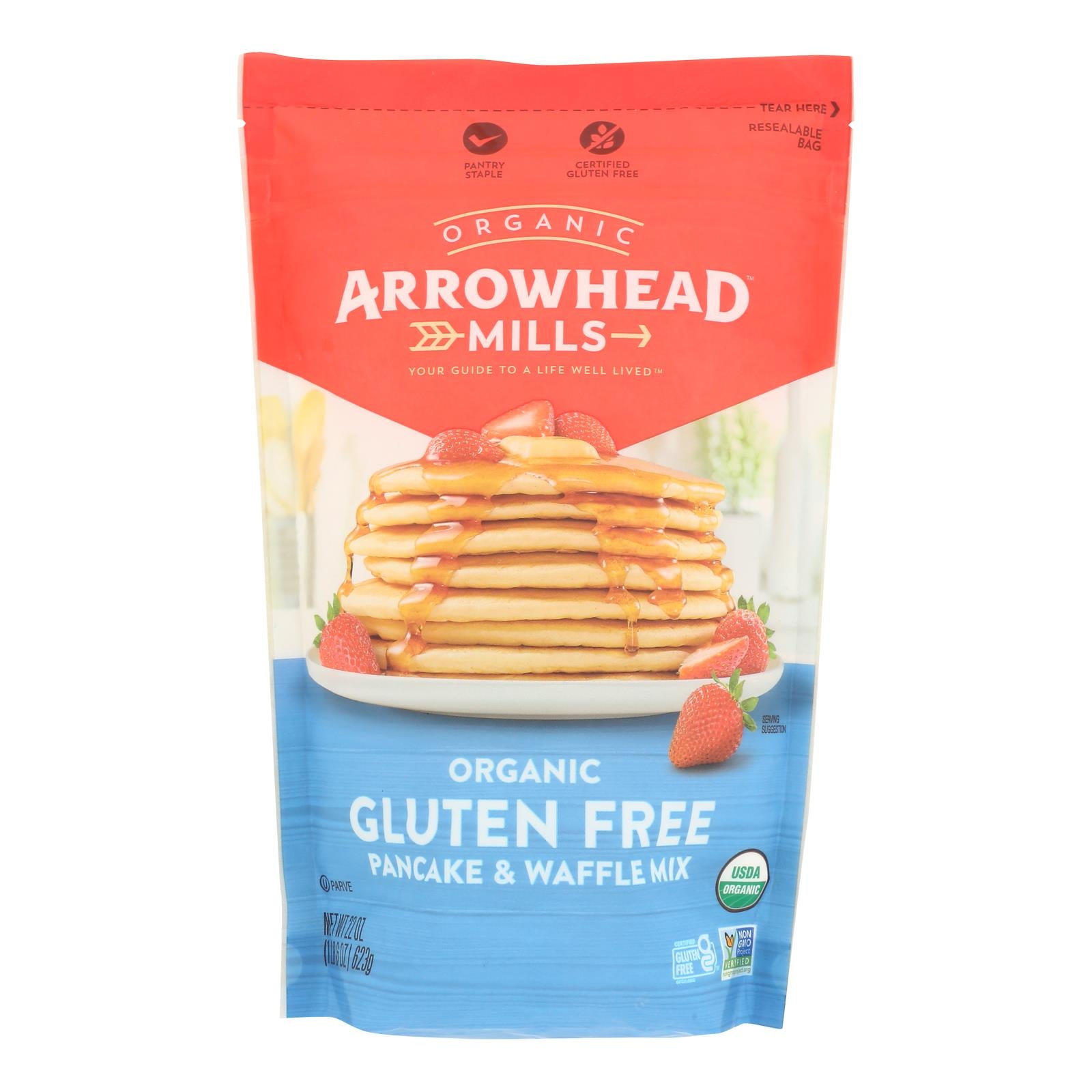 Arrowhead Mills - Pancake Mix Organic Gluten Free - Case of 6-22 Ounces