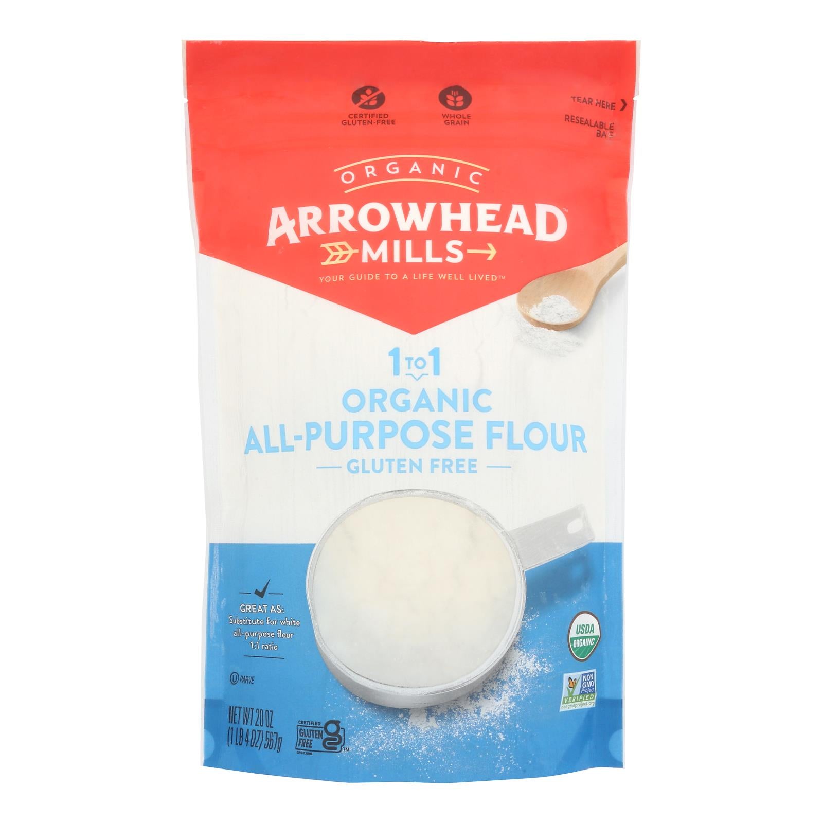 Arrowhead Mills - Organic Flour - All Purpose - Case Of 6 - 20 Oz