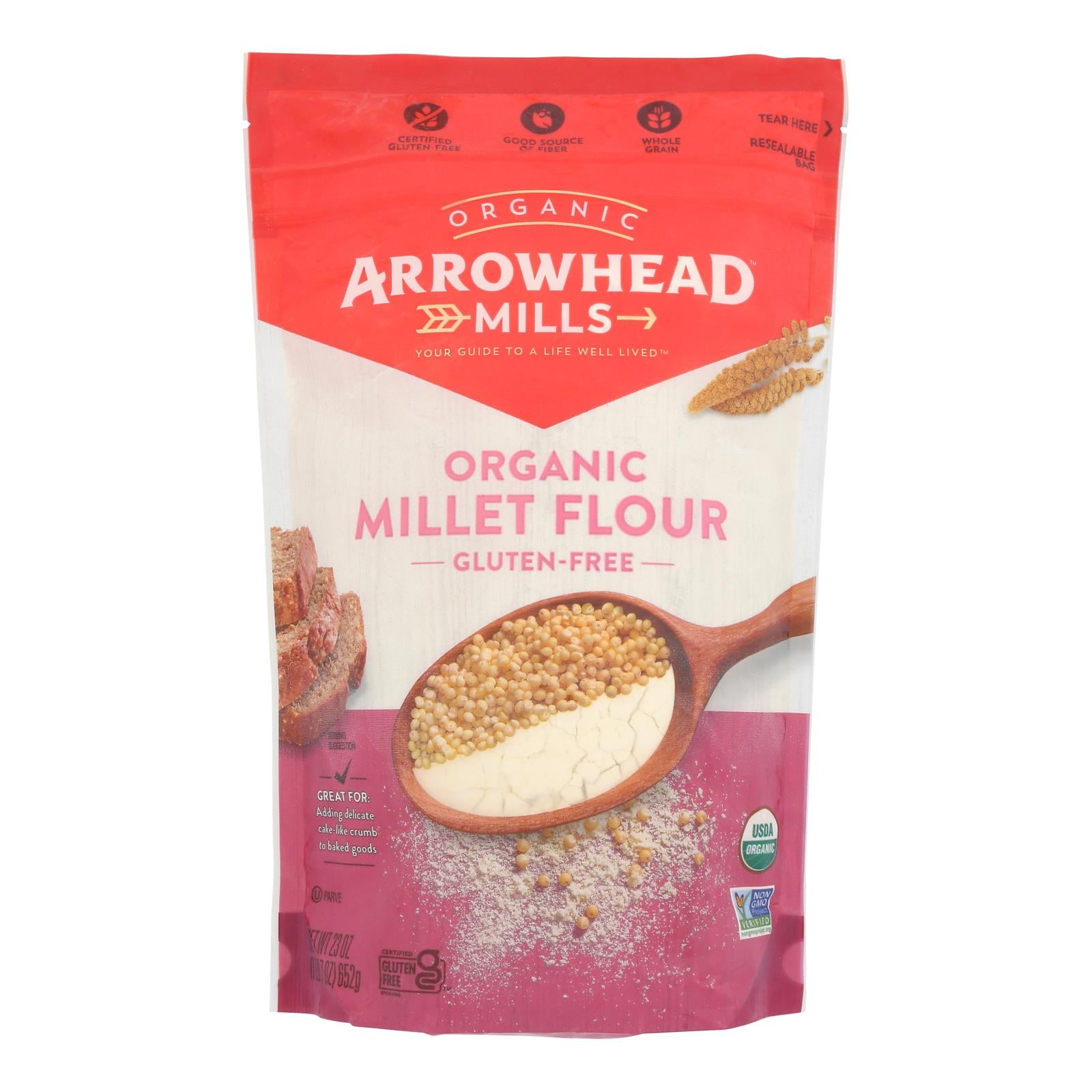 Arrowhead Mills - Organic Millet Flour - Gluten Free - Case Of 6 - 23 Oz.