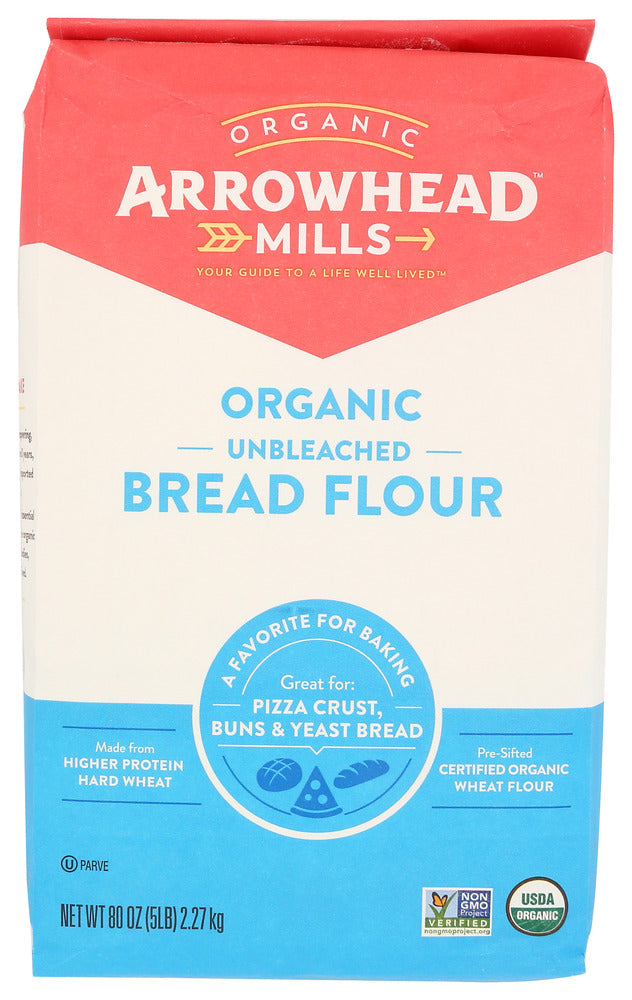 Arrowhead Mills Flour Bread Unbleached Organic - 5 Lb (Pack of 8)