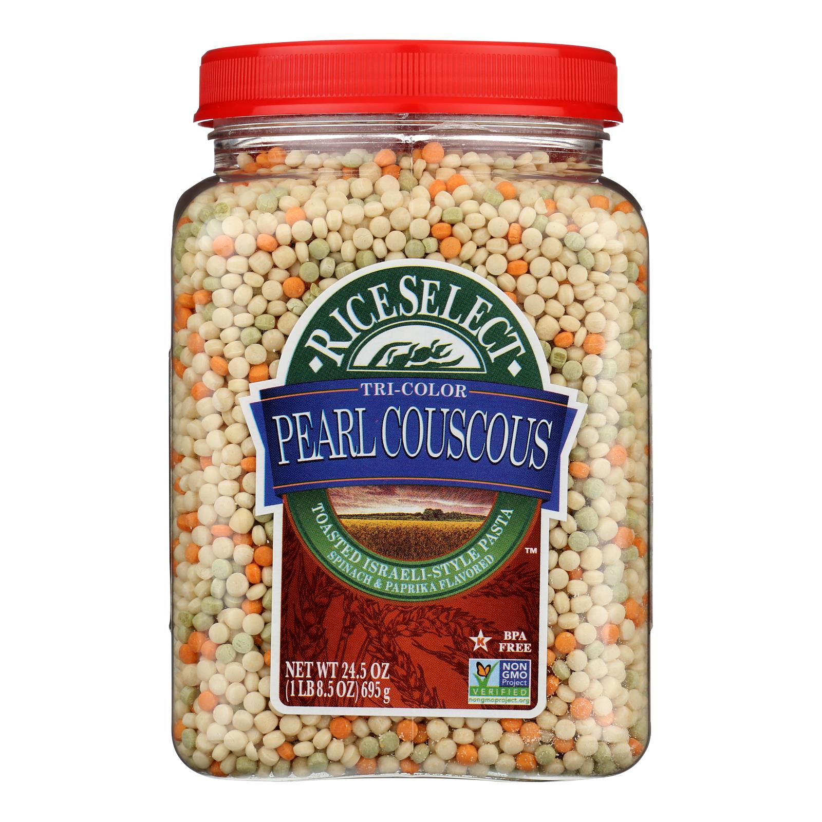 Rice Select Couscous - Pearl - Tri-Color - Case of 4 - 24.5 oz