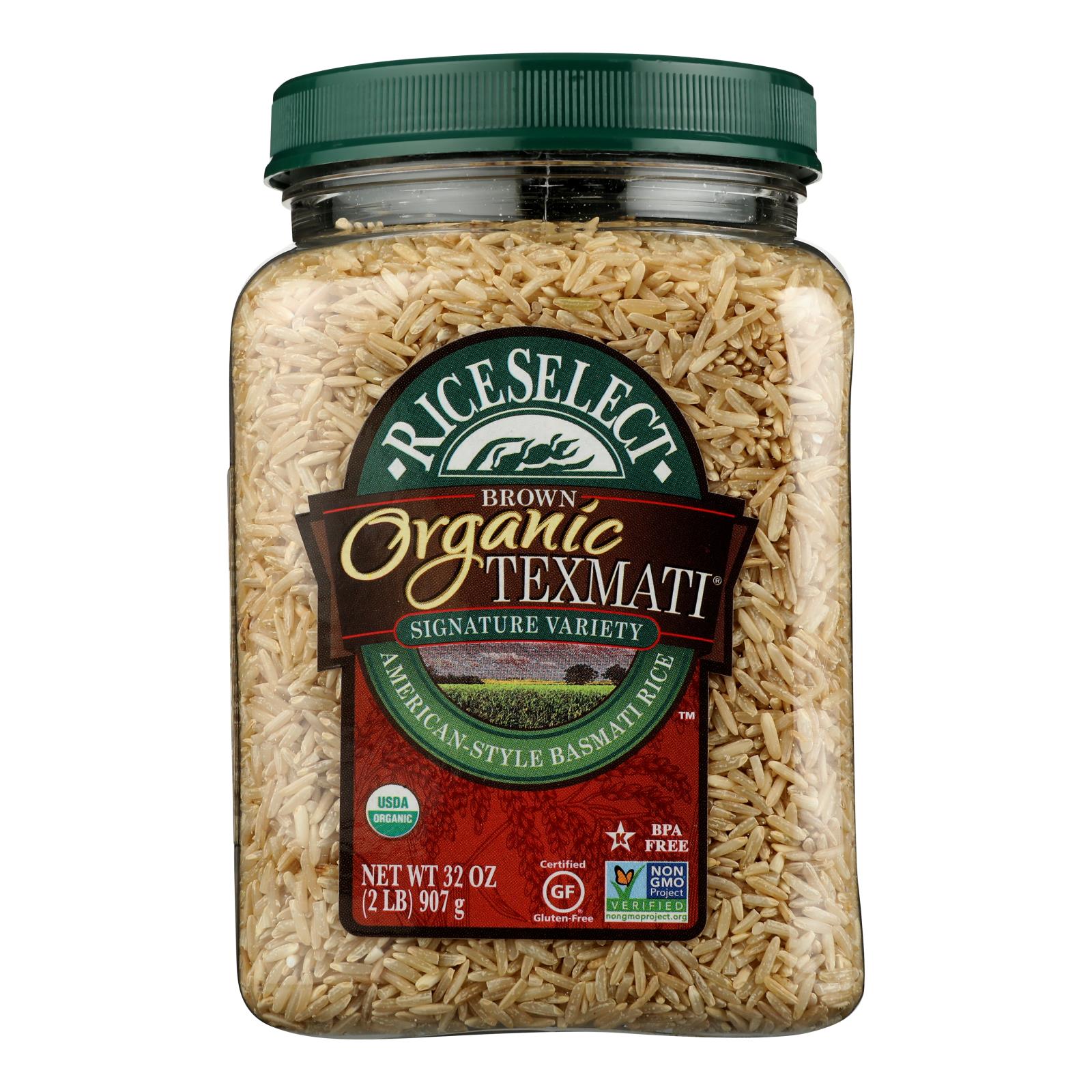 Rice Select Texmati Rice - Organic Brown - Case of 4 - 32 oz.