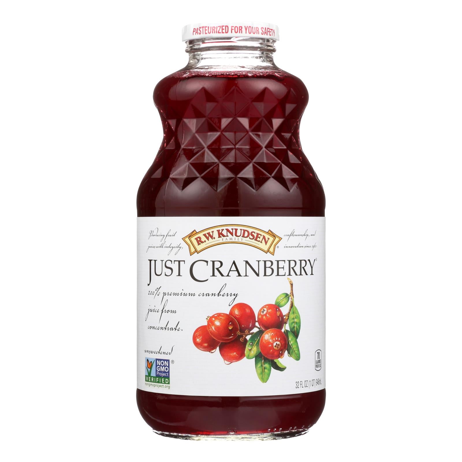 R.W. Knudsen - Juice - Just Cranberry - Case of 6 - 32 fl oz
