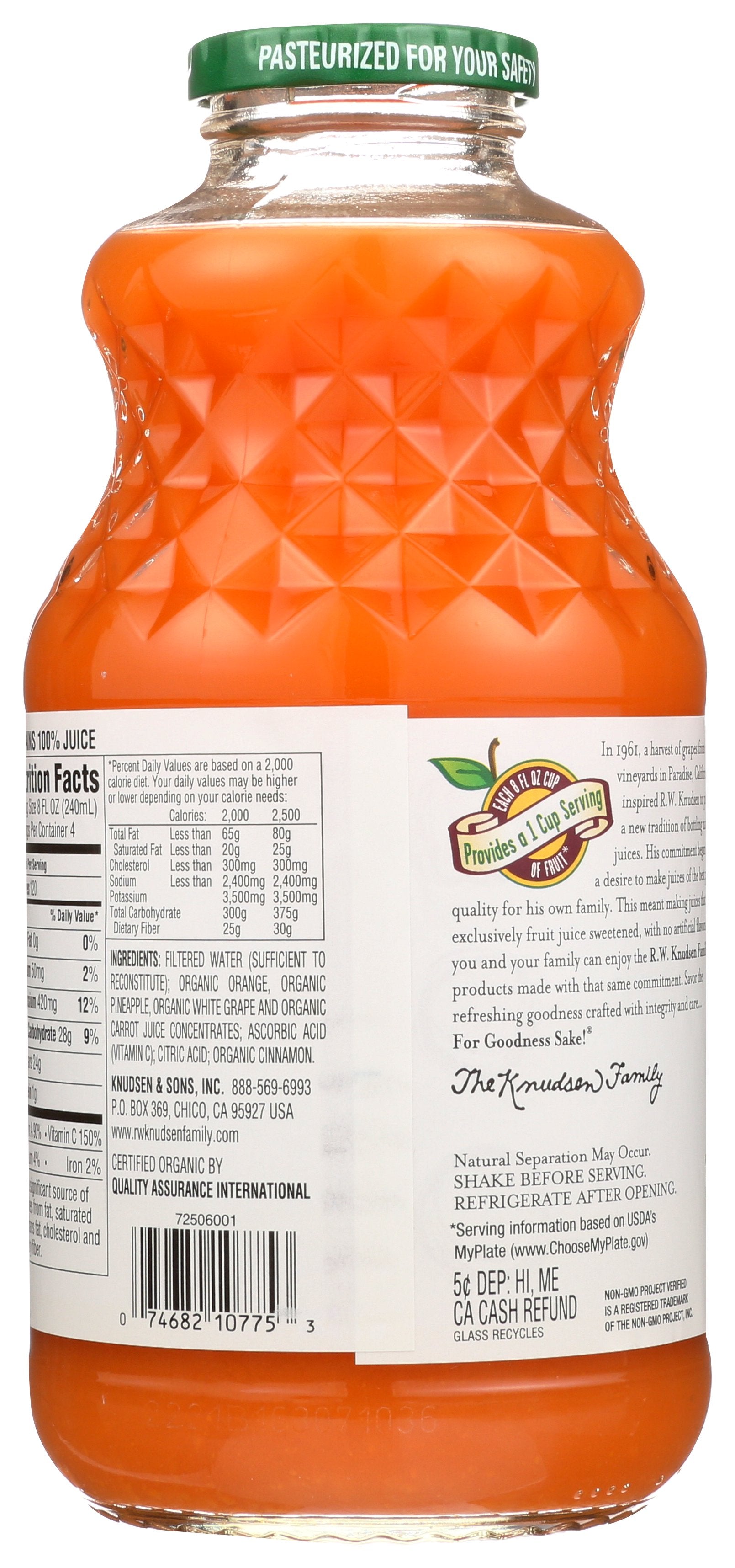KNUDSEN JUICE ORAN CARROT - Case of 6