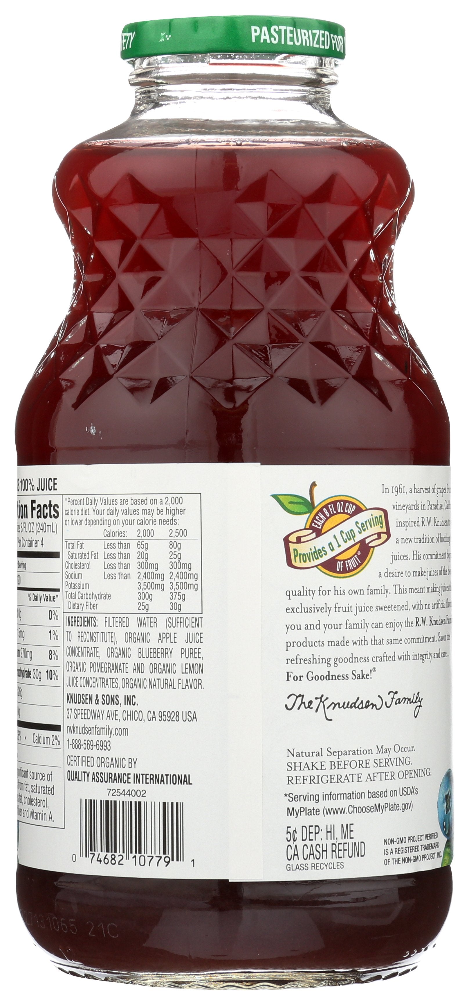 KNUDSEN JUICE BLUBRY PMGRNT - Case of 6