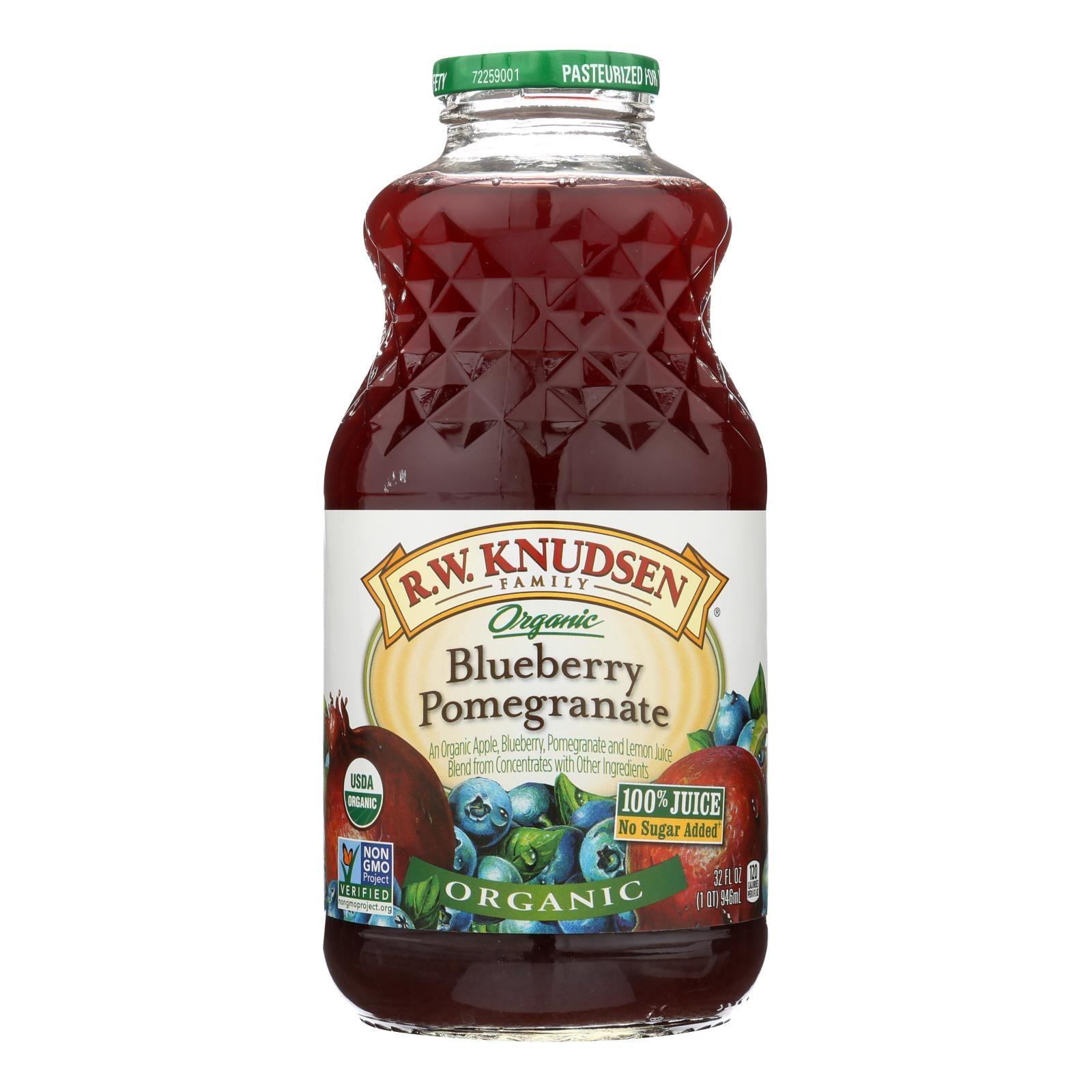 R.W. Knudsen - Organic Juice - Blueberry Pomegranate - Case of 6 - 32 fl oz
