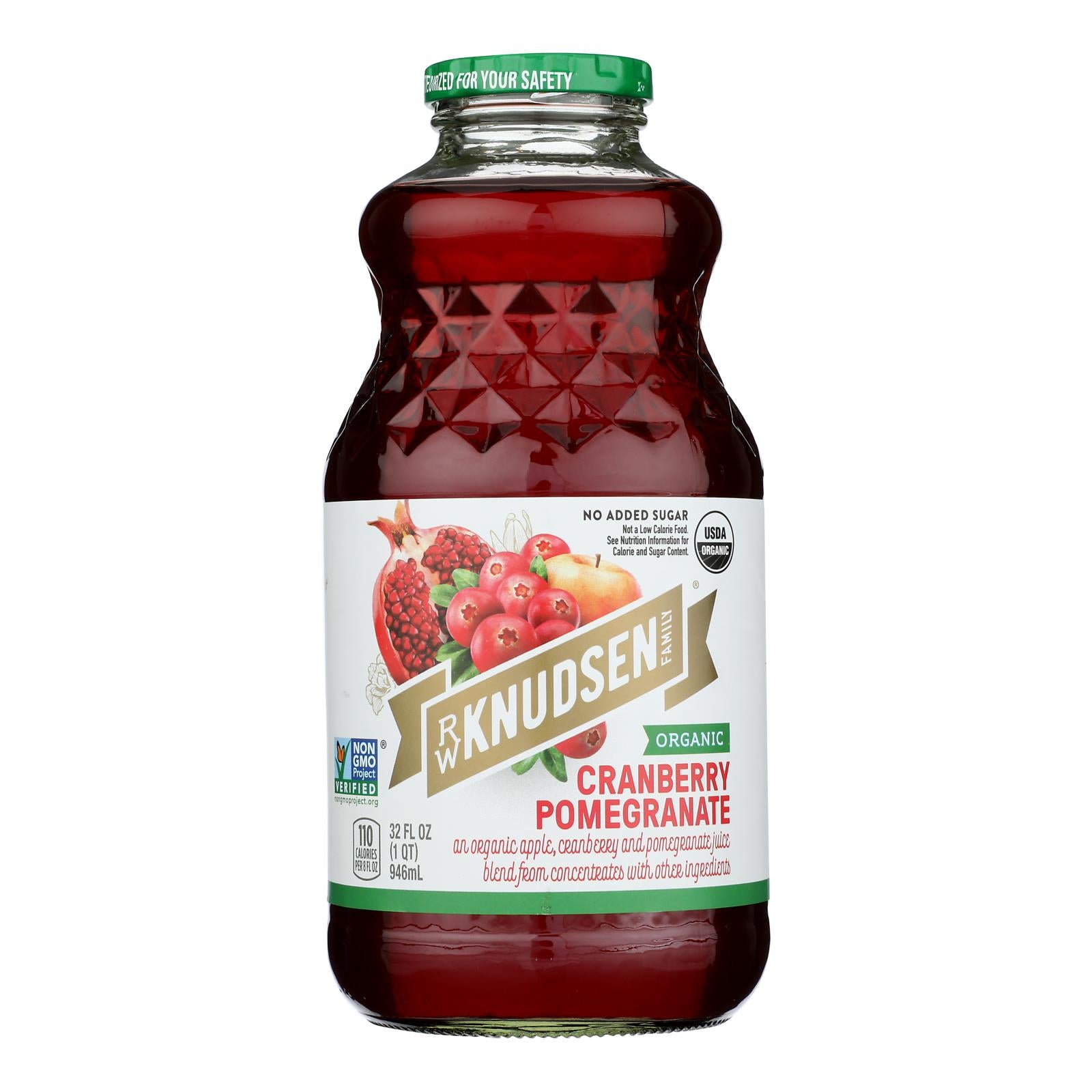 R.W. Knudsen - Organic Juice - Cranberry Pomegranate - Case of 6 - 32 fl oz