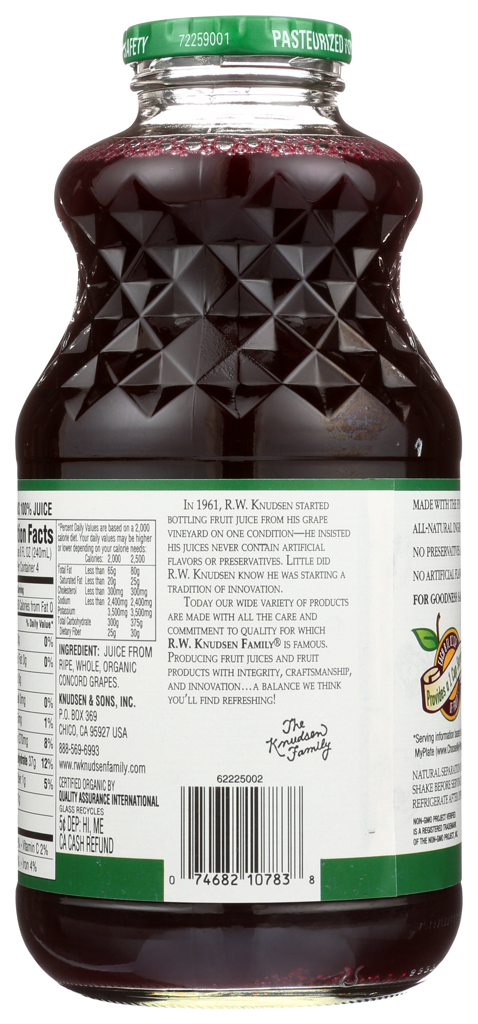 KNUDSEN JUICE JUST GRAPE CONCRD - Case of 6