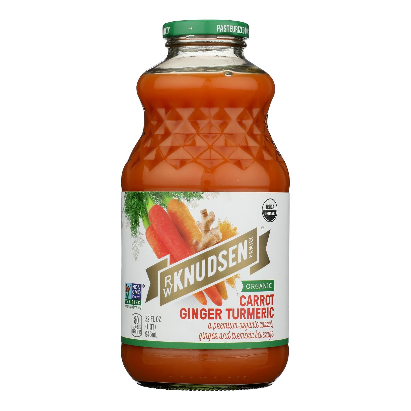 R.W. Knudsen Organic Juice, Carrot Ginger Turmeric - Case of 6 - 32 FZ
