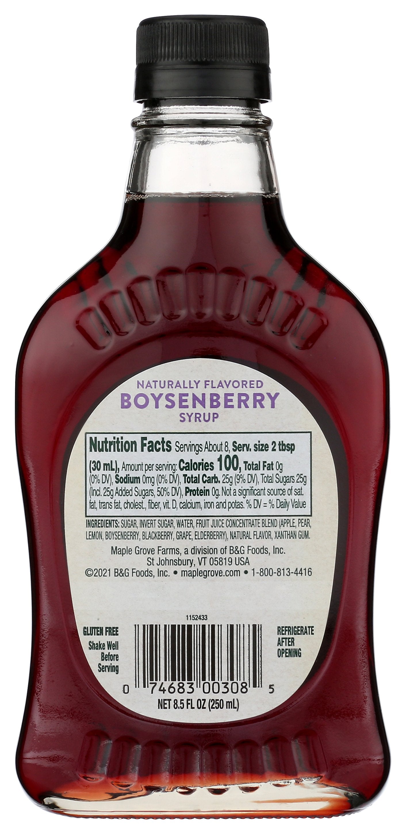 MAPLE GROVE SYRUP NTRL BOYSENBRY - Case of 6
