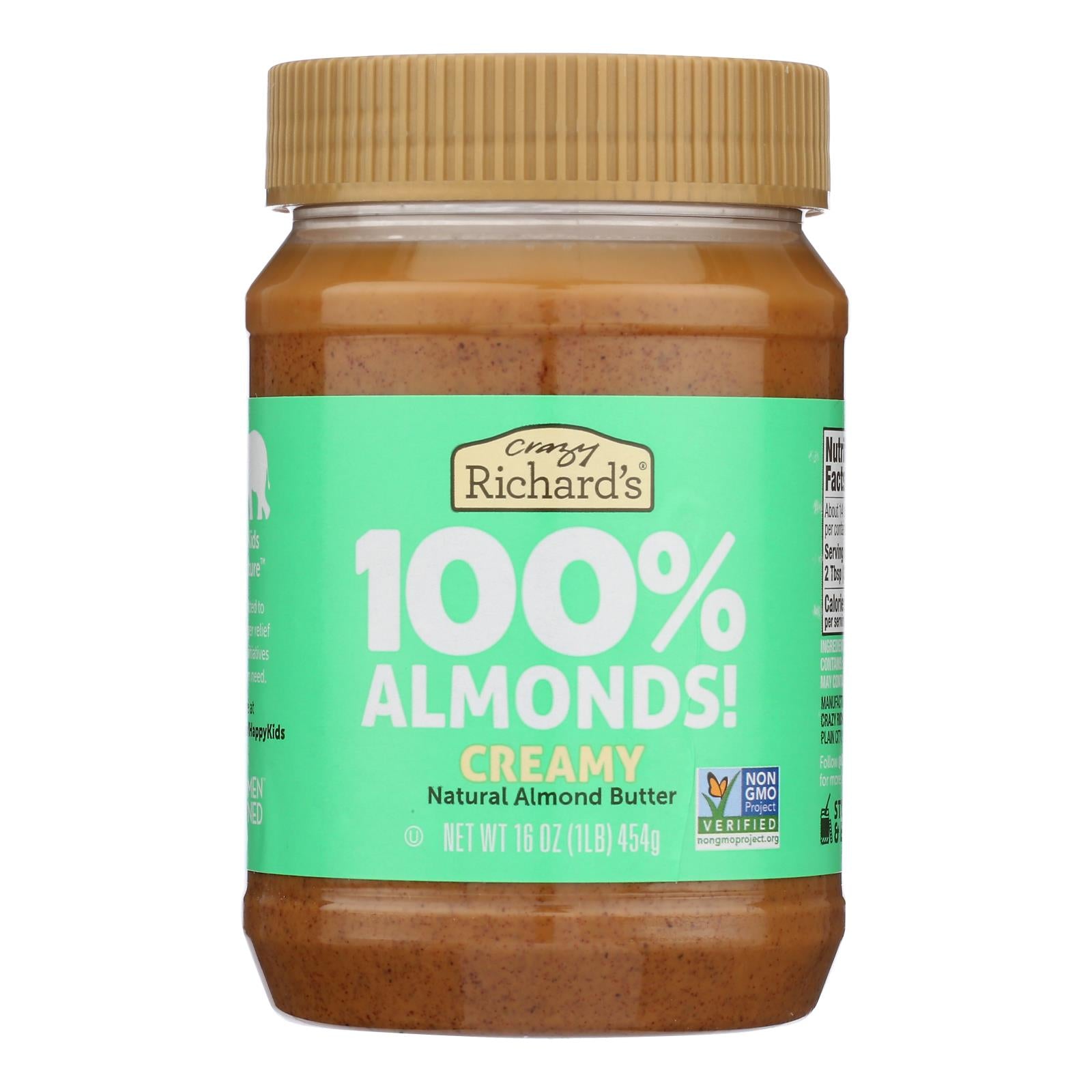 Crazy Richards - Almond Butter 100% Almond - Case of 6 - 16 OZ