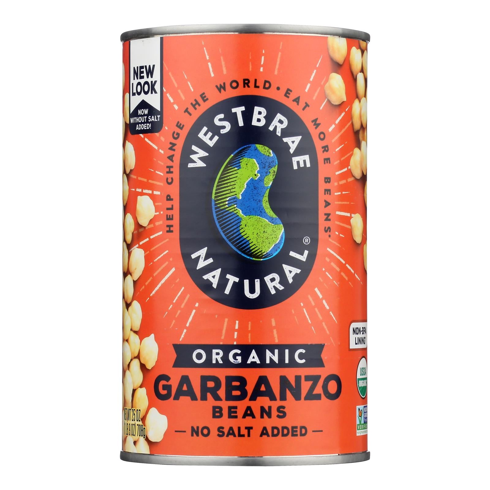 Westbrae Foods Organic Garbanzo Beans - Case Of 12 - 25 Oz.