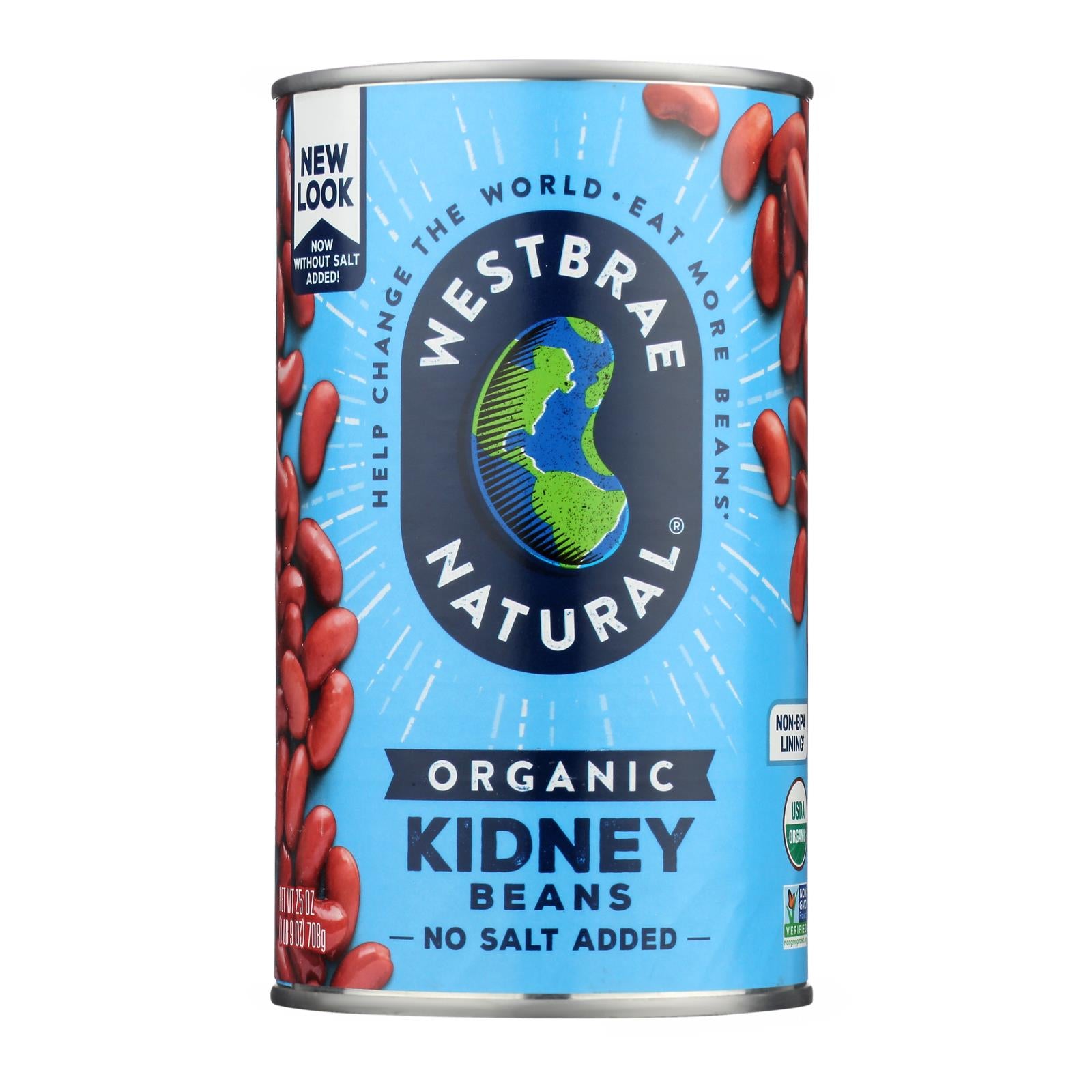 Westbrae Foods Organic Kidney Beans - Case Of 12 - 25 Oz.