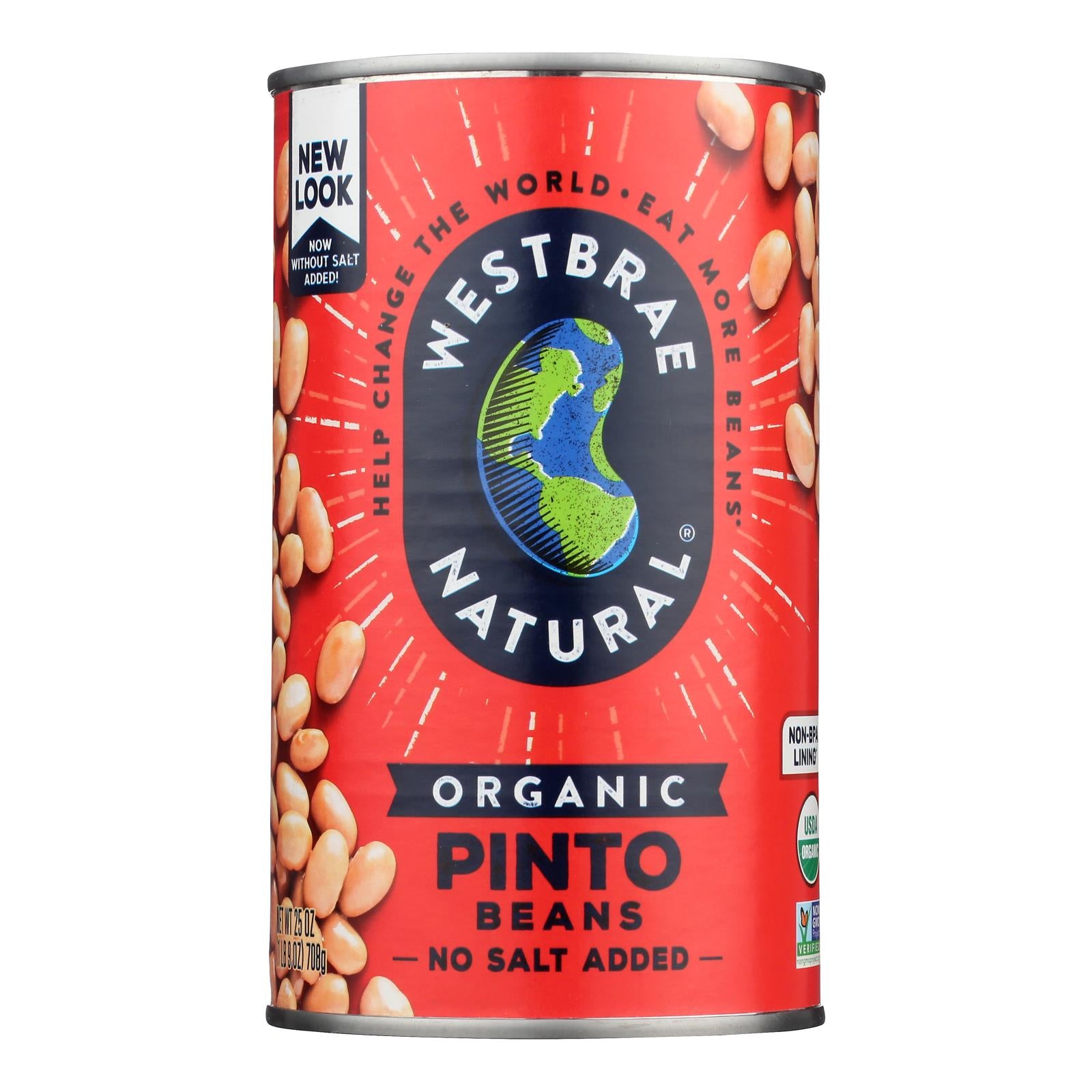 Westbrae Natural Pinto Beans - Organic - Case of 12 - 25 oz.