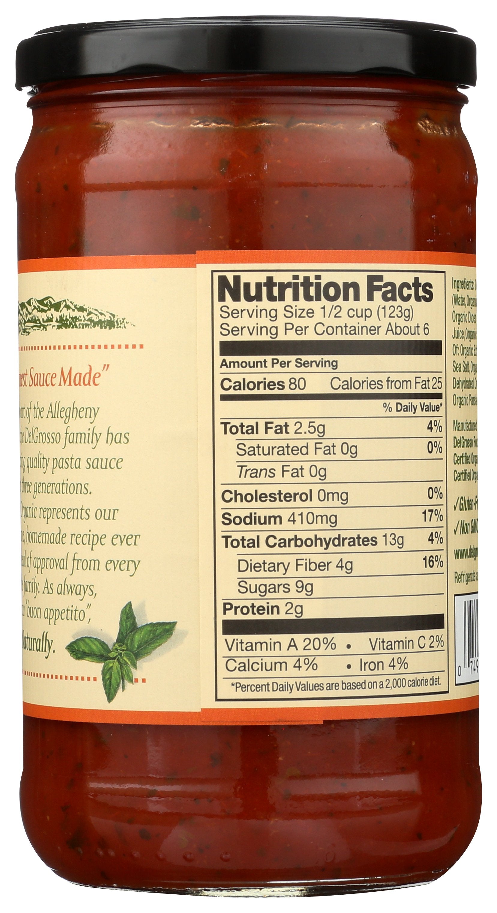 DELGROSSO ORGANIC SAUCE PASTA TMO BSL - Case of 12