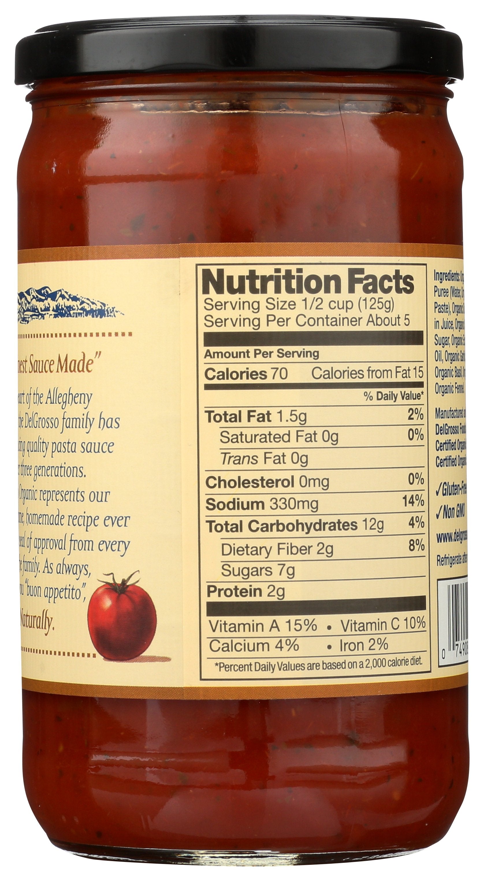 DELGROSSO ORGANIC PASTA SAUCE MARINARA ORG - Case of 12