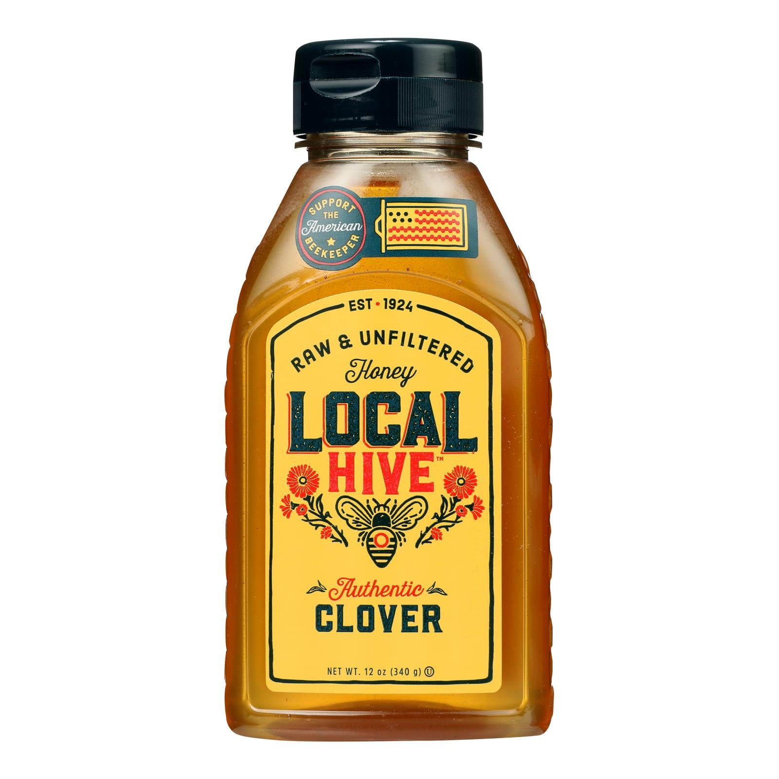 Local Hive Raw & Unfiltered Clover Honey - Case of 6 - 12 OZ