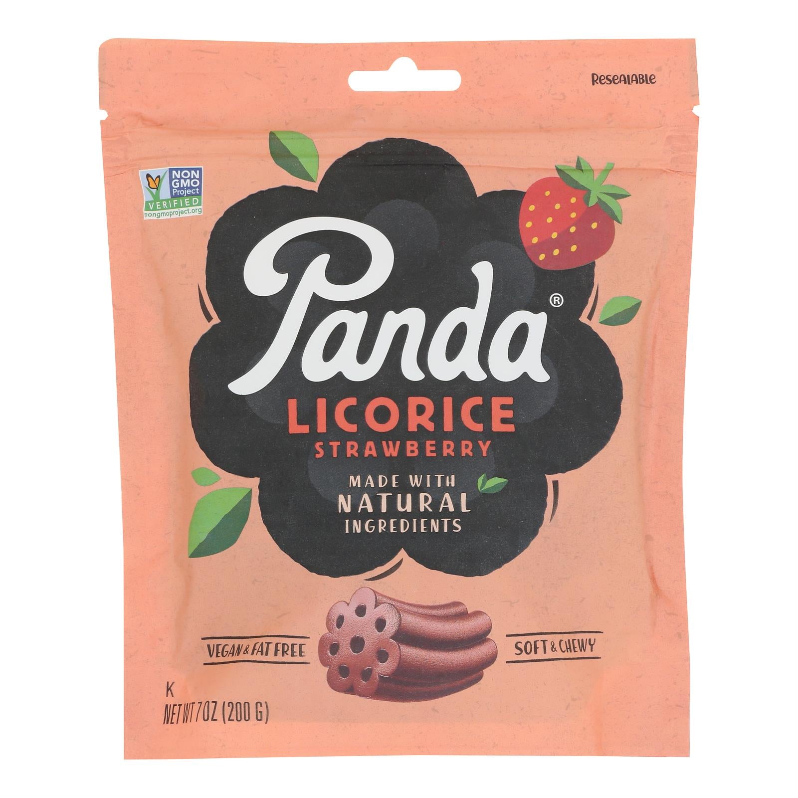 Panda Licorice - Licorice Strawberry Chews - Case Of 8-7 Oz