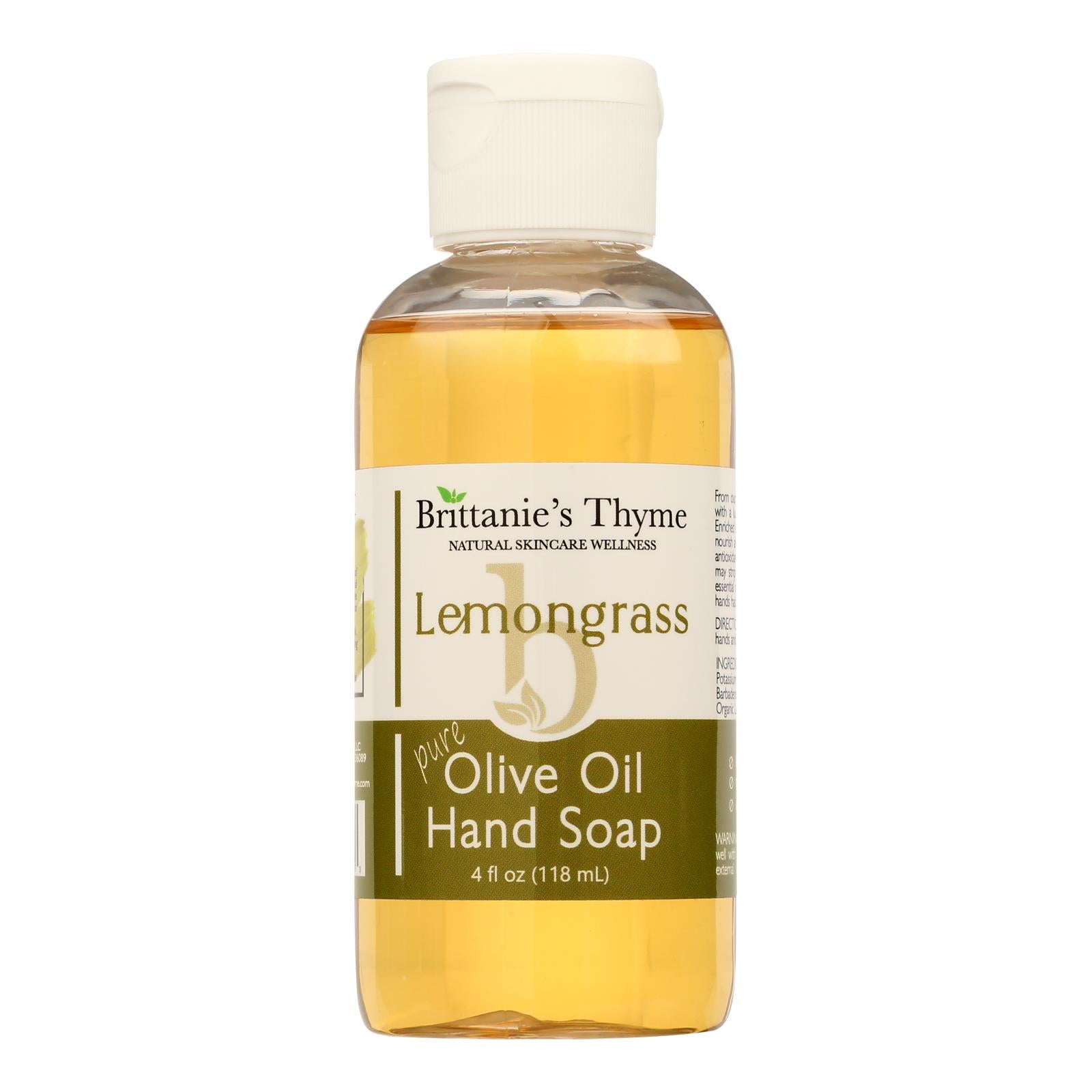 Brittanie's Thyme - Hand Soap Liquid Lemongrass - 1 Each-4 Fz