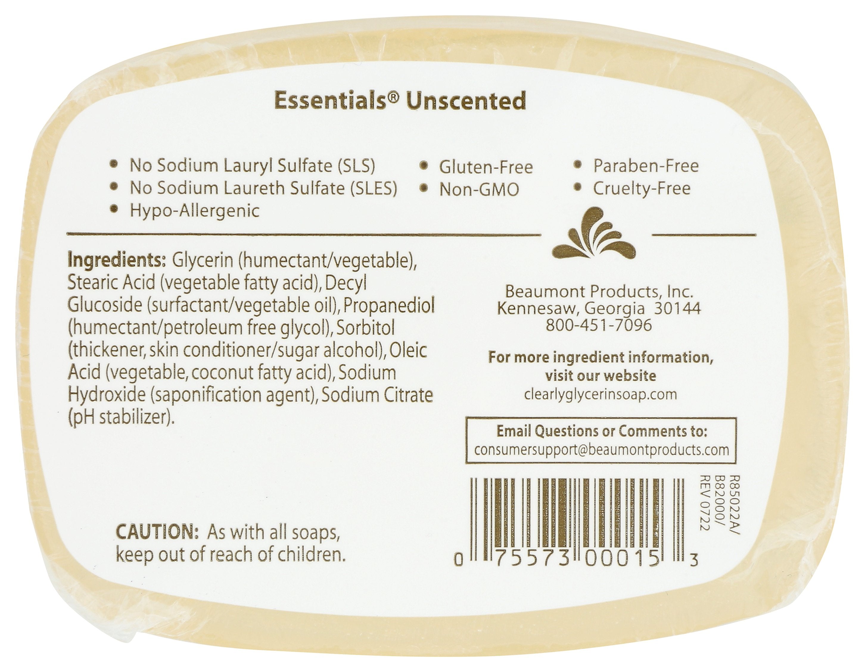 CLEARLY NATURAL SOAP BAR GLYC UNSCENTED - Case of 3