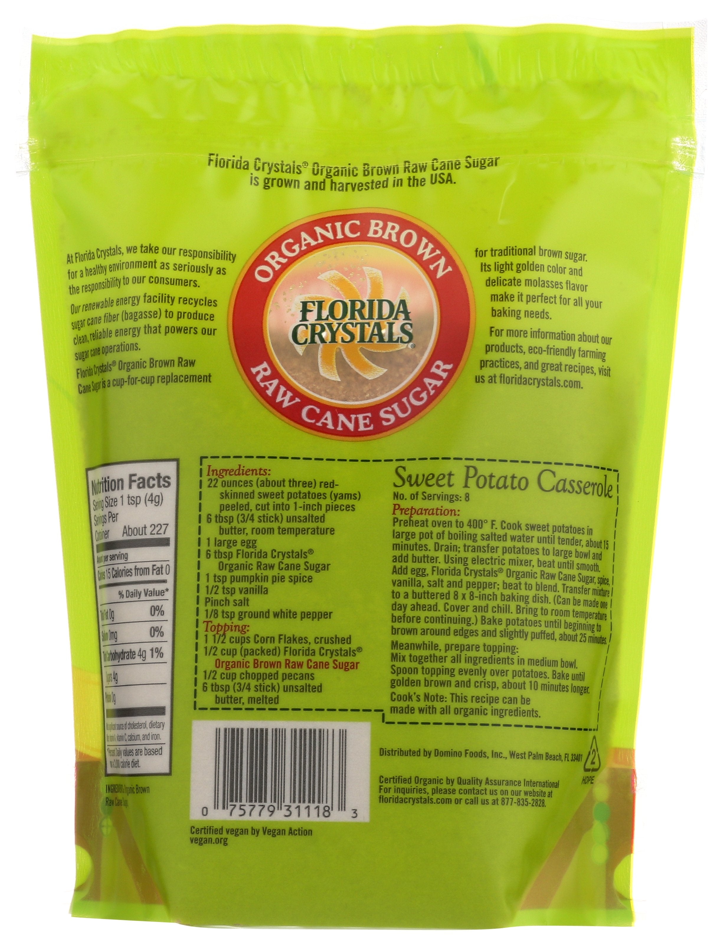 FLORIDA CRYSTALS SUGAR BROWN ORG - Case of 6