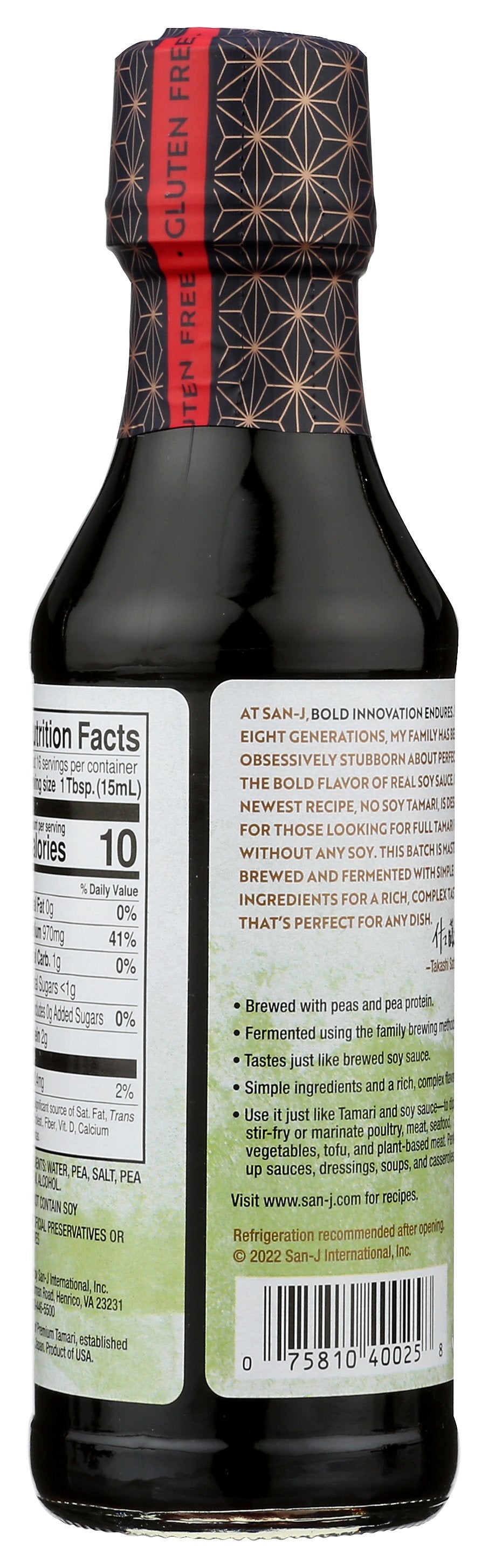 SAN J SAUCE TAMARI NO SOY - Case of 6