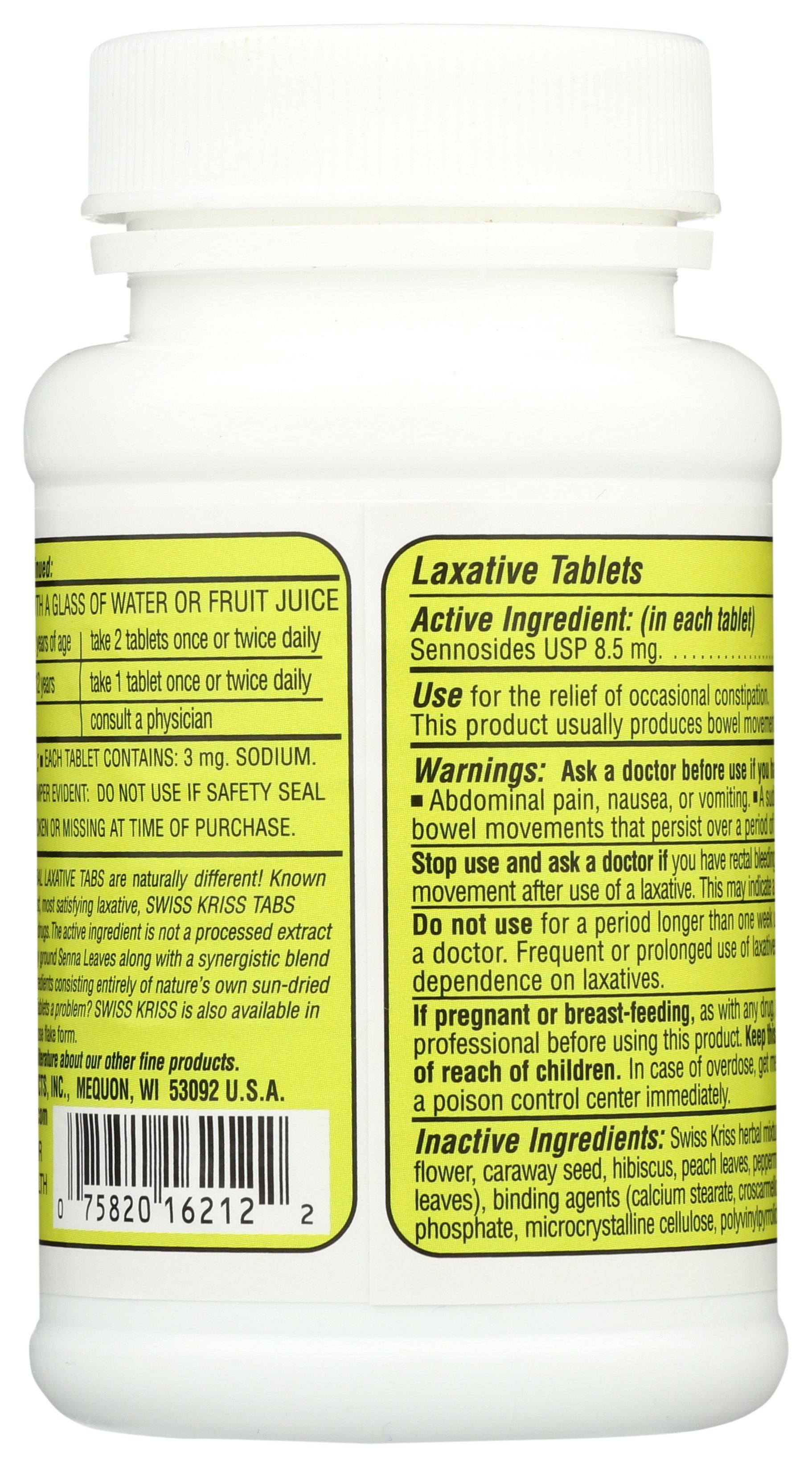 SWISS KRISS LAXATIVE HRBL - Case of 3 [HERBAL LAXATIVE TABS - 120 TB]