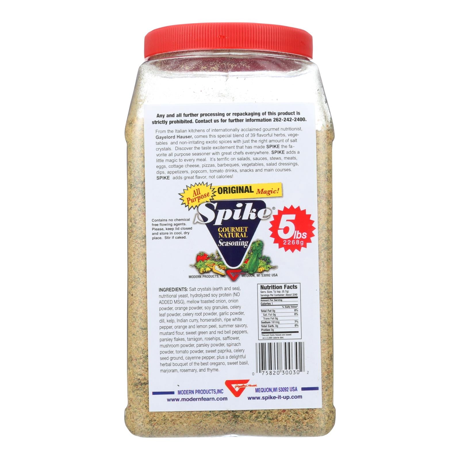 Modern Products Spike Gourmet Natural Seasoning - Single Bulk Item - 5lb