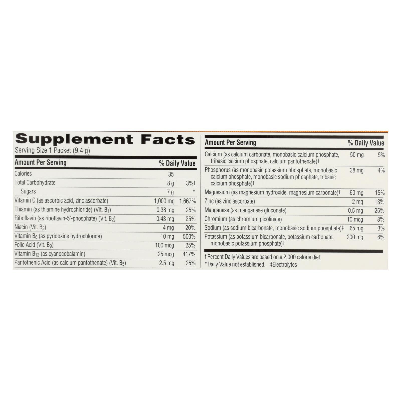 Alacer - Emergen-c Vitamin C Fizzy Drink Mix Tangerine - 1000 Mg - 30 Packets