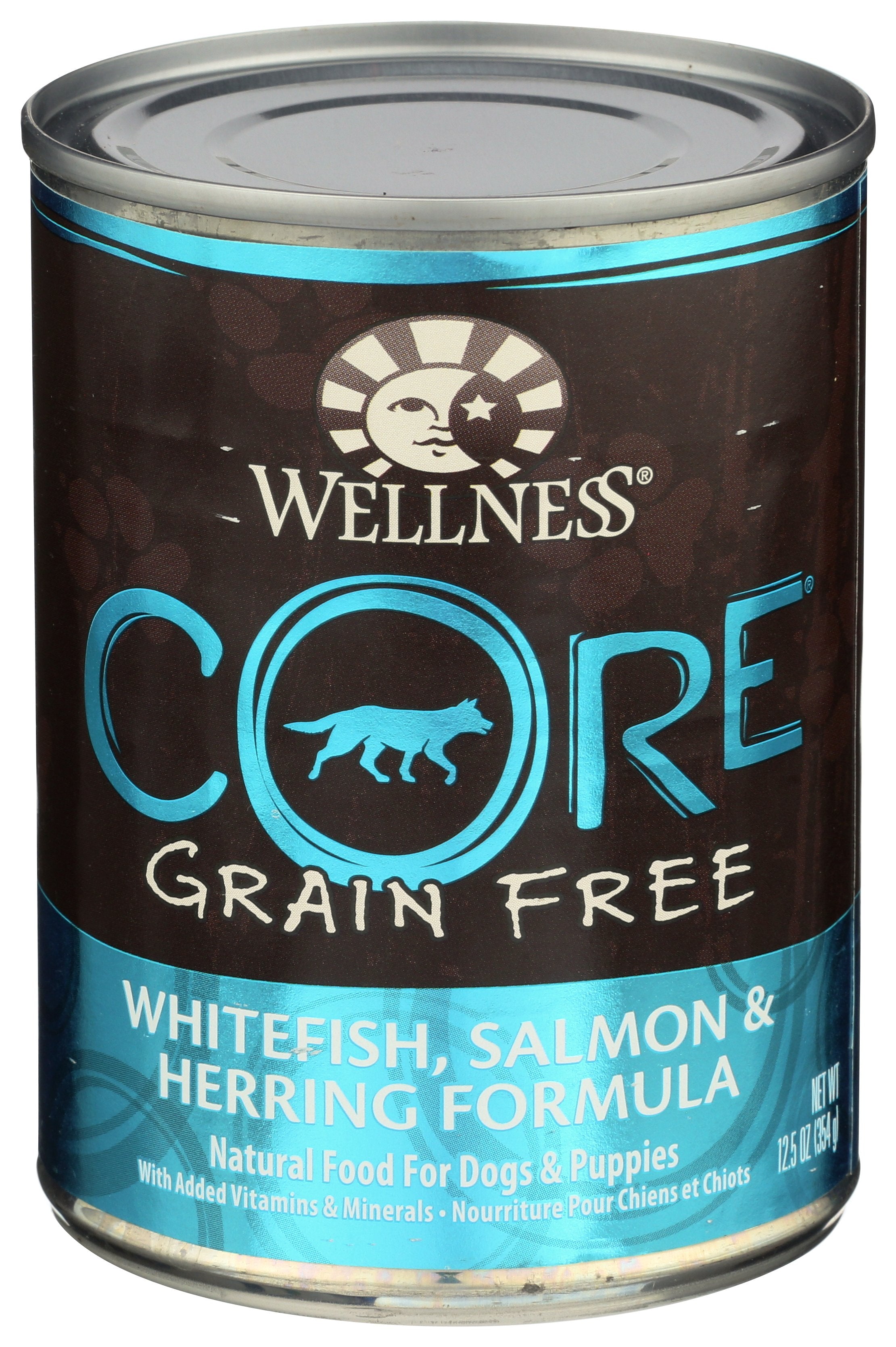 WELLNESS DOG FOOD CORE SLMN WHTFSH HRRN - Case of 12