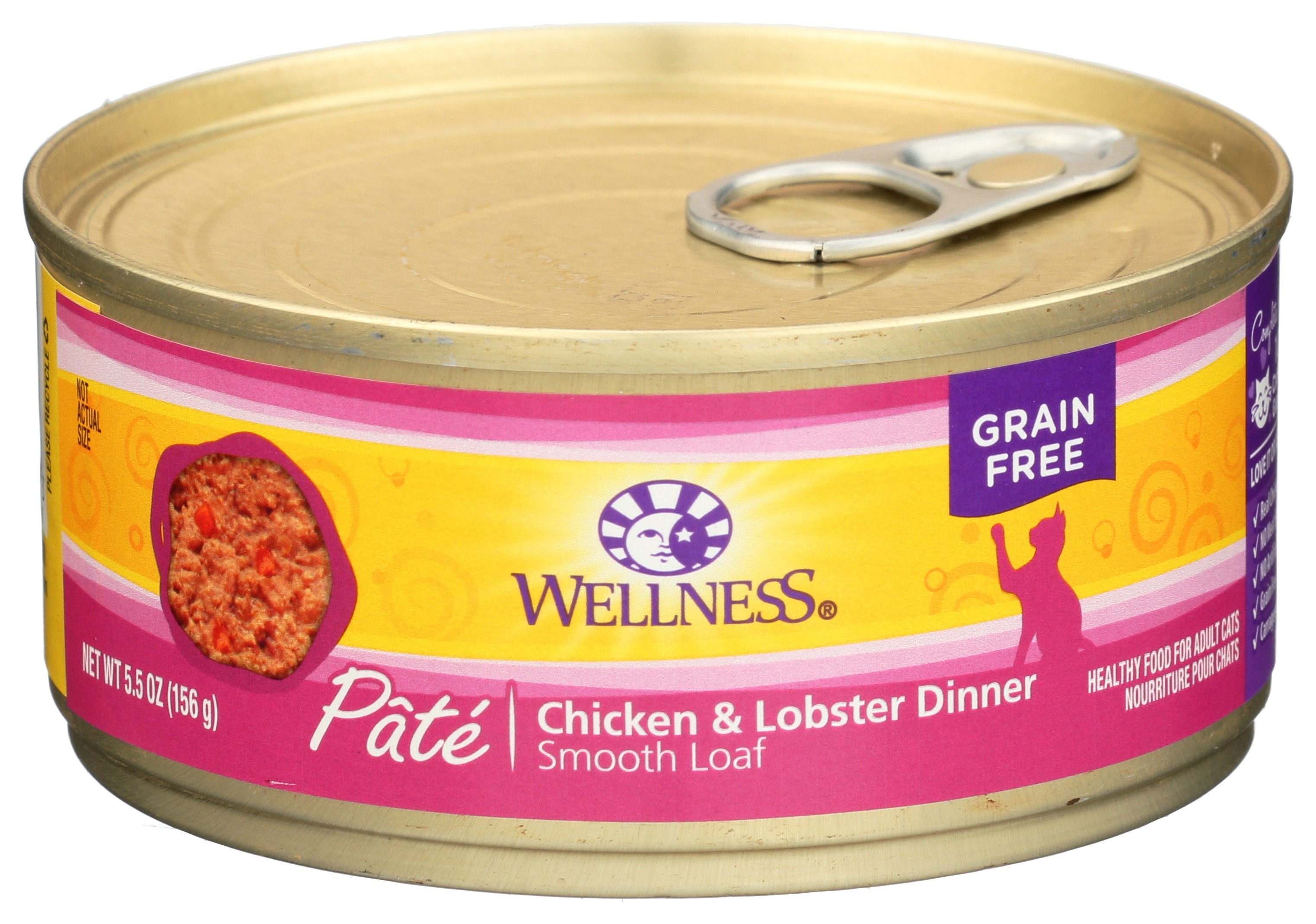 WELLNESS CAT FOOD CAN CHCKN & LOBSTER