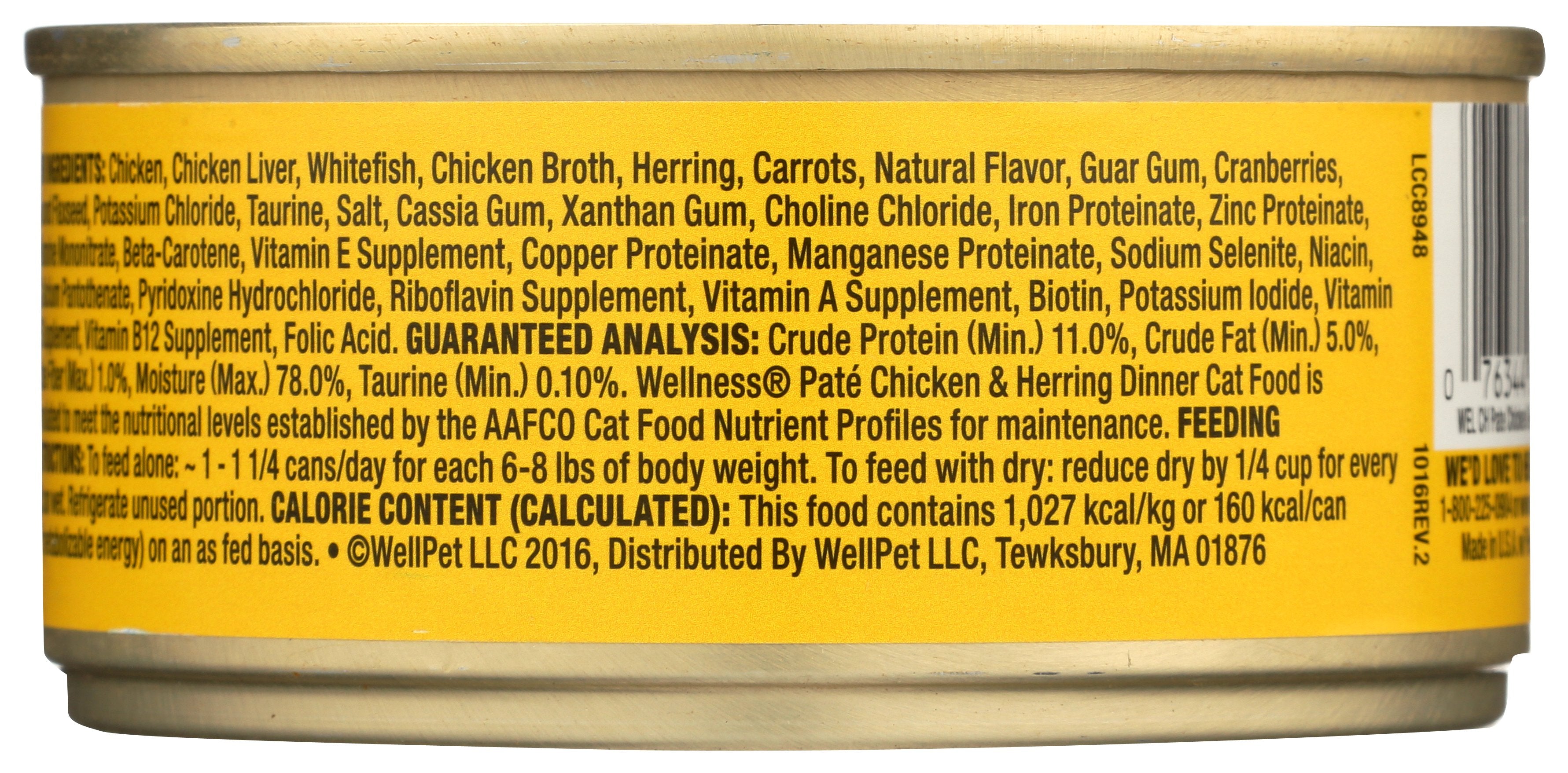 WELLNESS CAT FOOD CHKN & HERRING - Case of 3