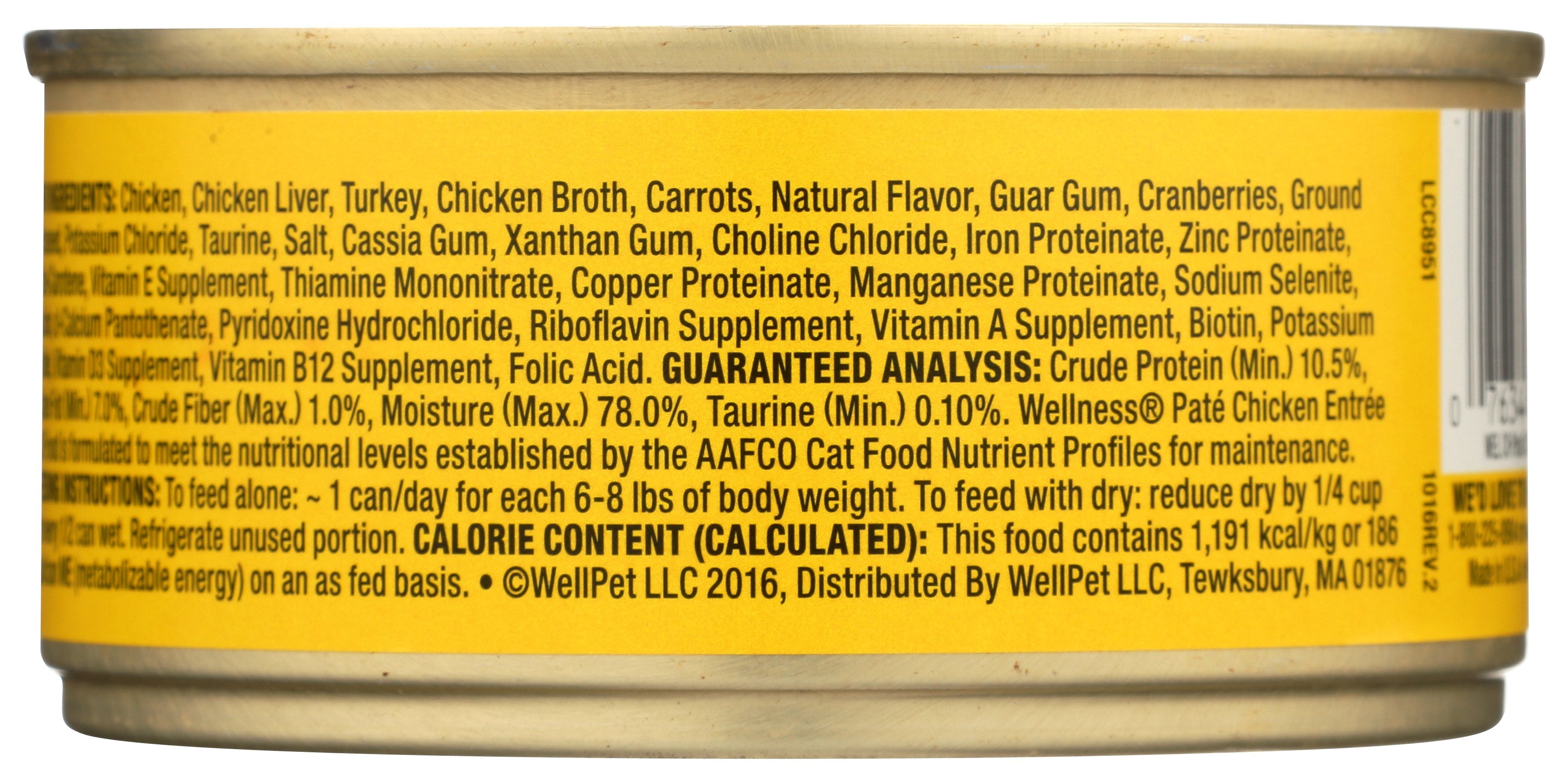 WELLNESS CAT FOOD CHKN