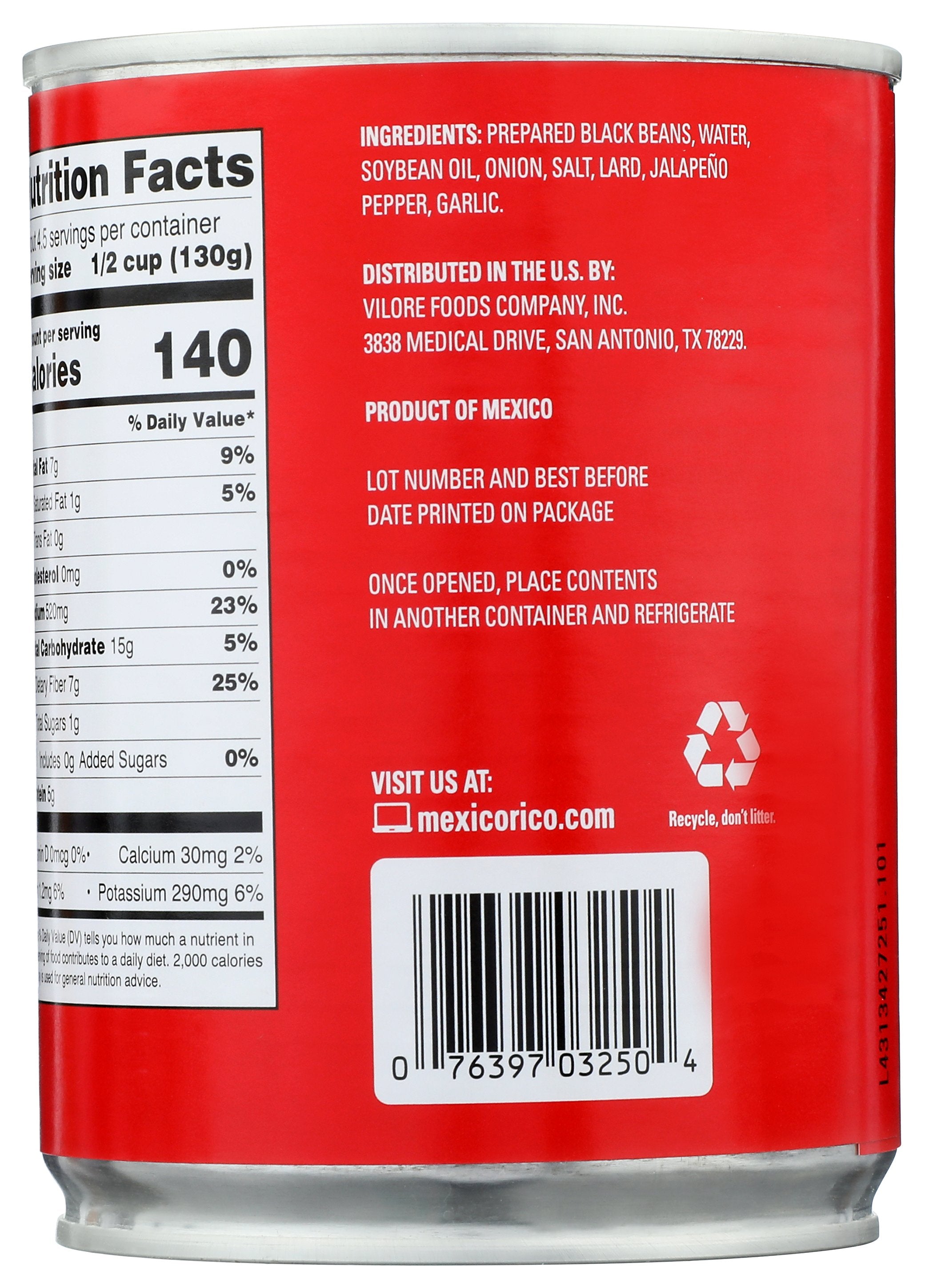 LA COSTENA BEAN REFRD BLACK - Case of 12