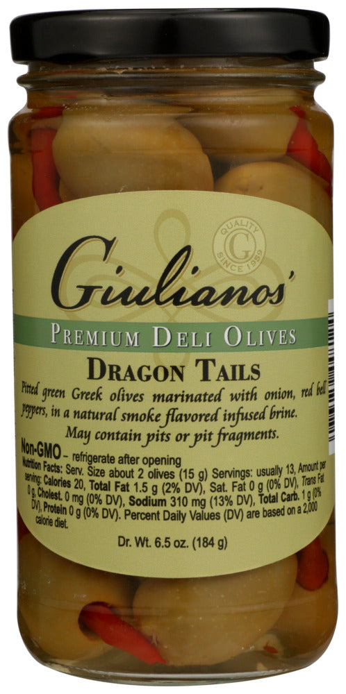 Giuliano Dragon Tails Olives - Case of 6 - 7 oz.