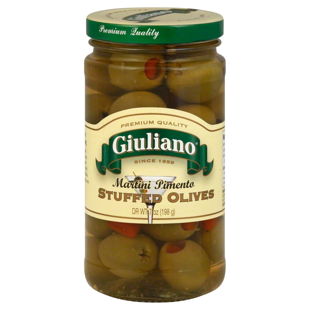 Giuliano Martini Pimento Stuffed Olives - Case of 6 - 7 oz.