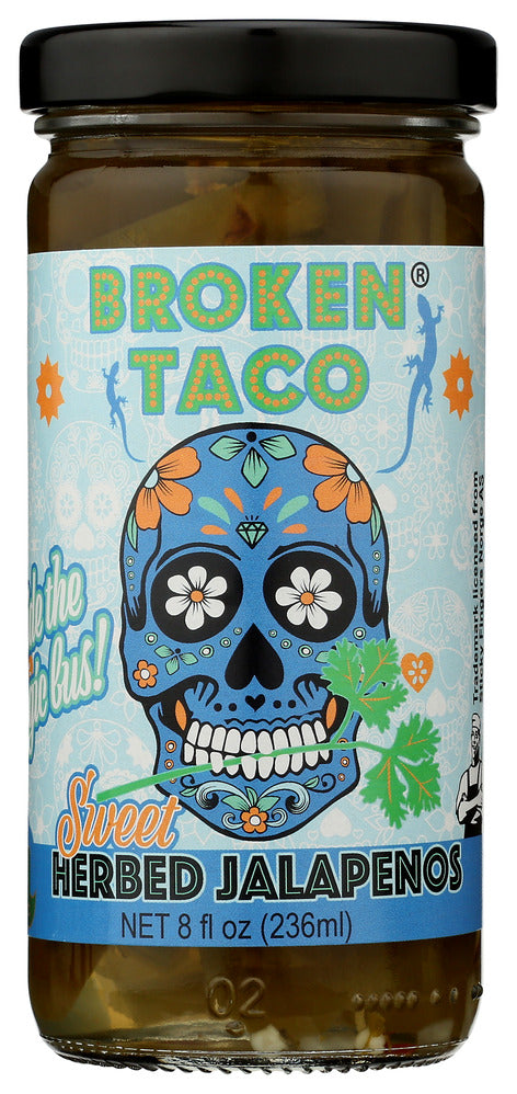 Broken Taco Sweet Herbed Jalapenos - Case of 6 - 8 oz.