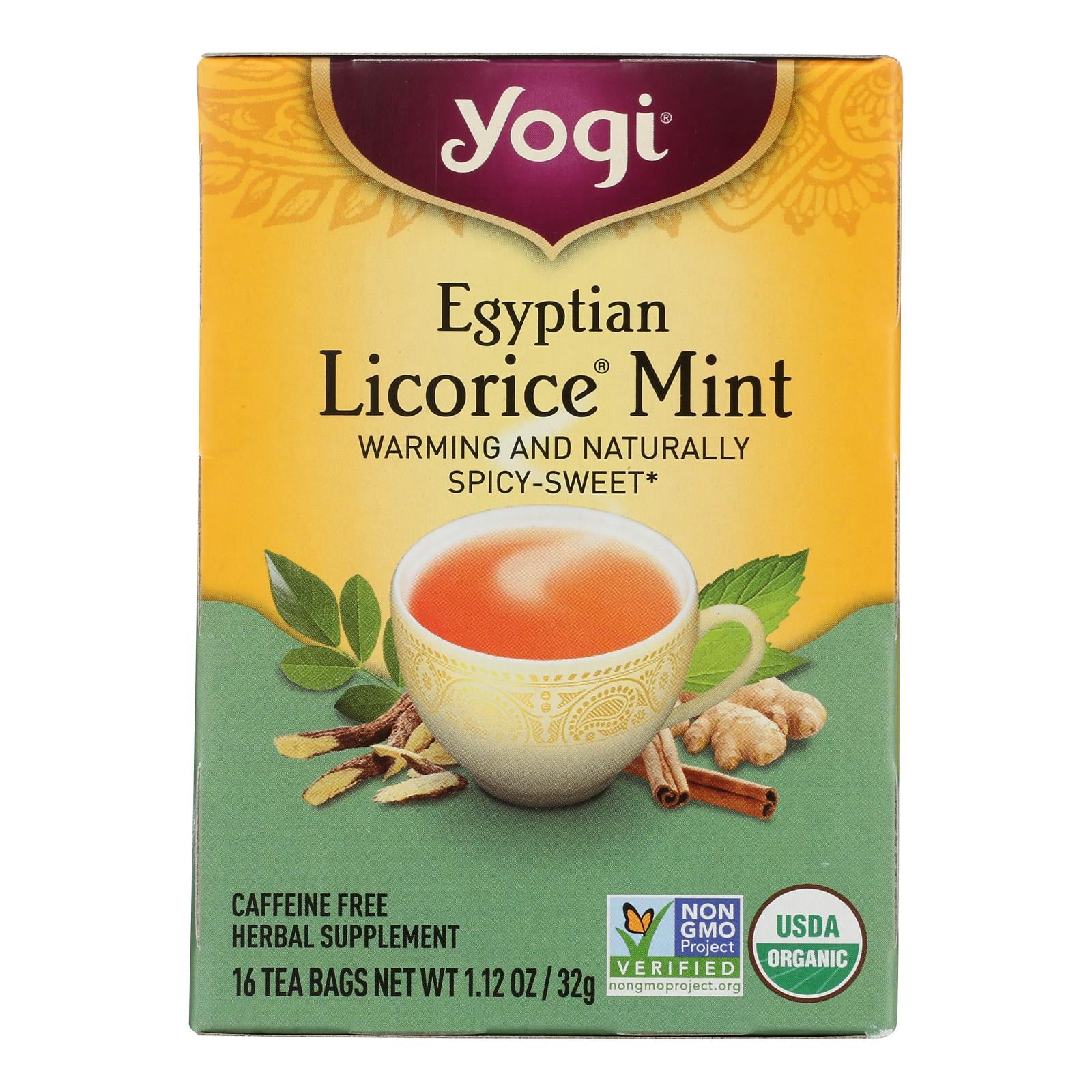 Yogi Egyptian Licorice - Mint - Case Of 6 - 16 Bags