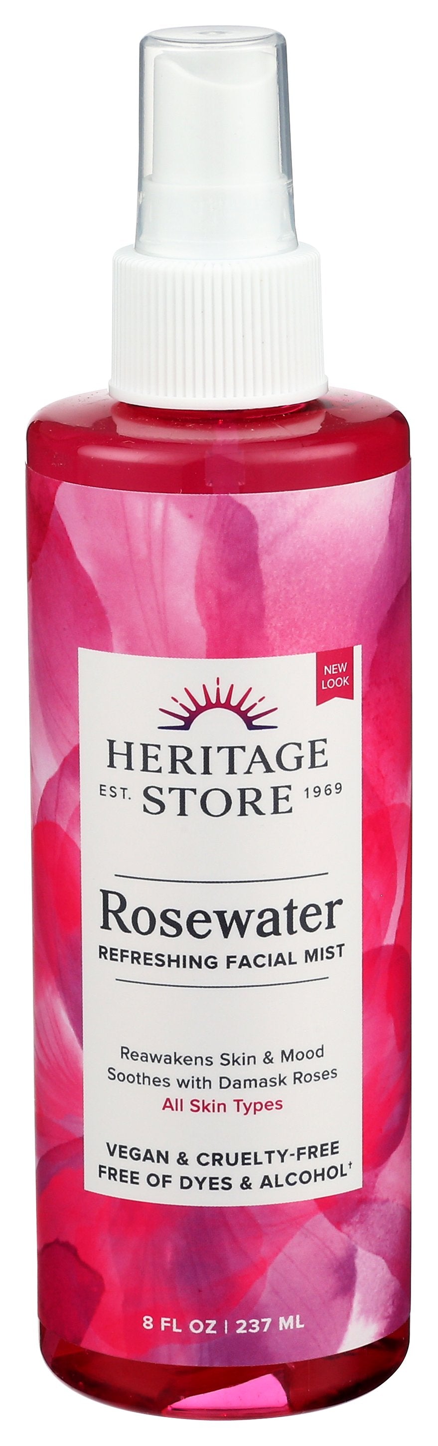 HERITAGE ROSE WATER W ATOMIZER - Case of 6 [FLORAL WATER ROSE - 8 OZ]