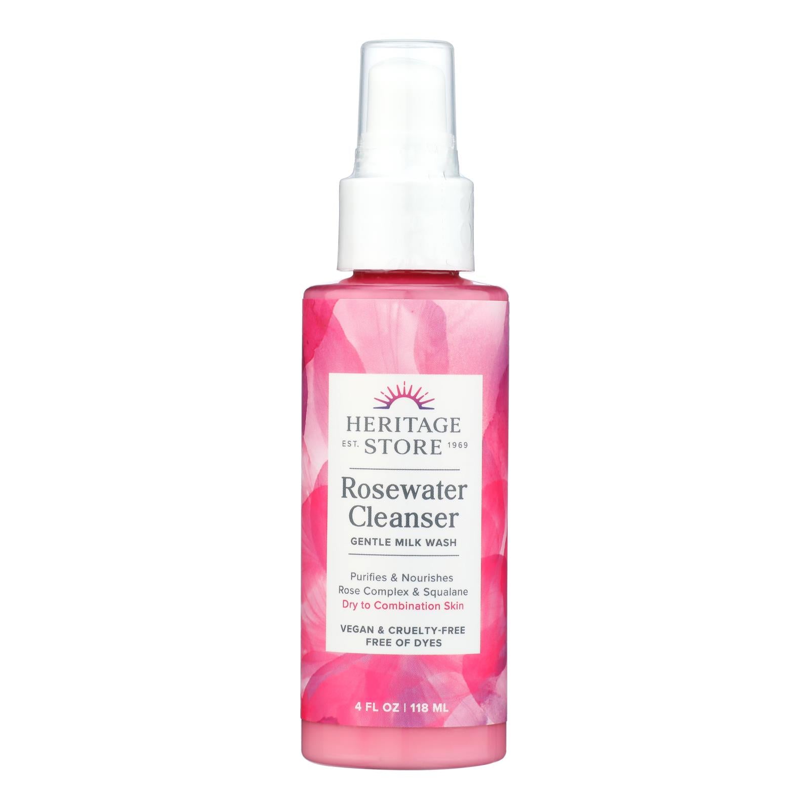 Heritage Store - Cleanser Rosewater - 1 Each-4 FZ